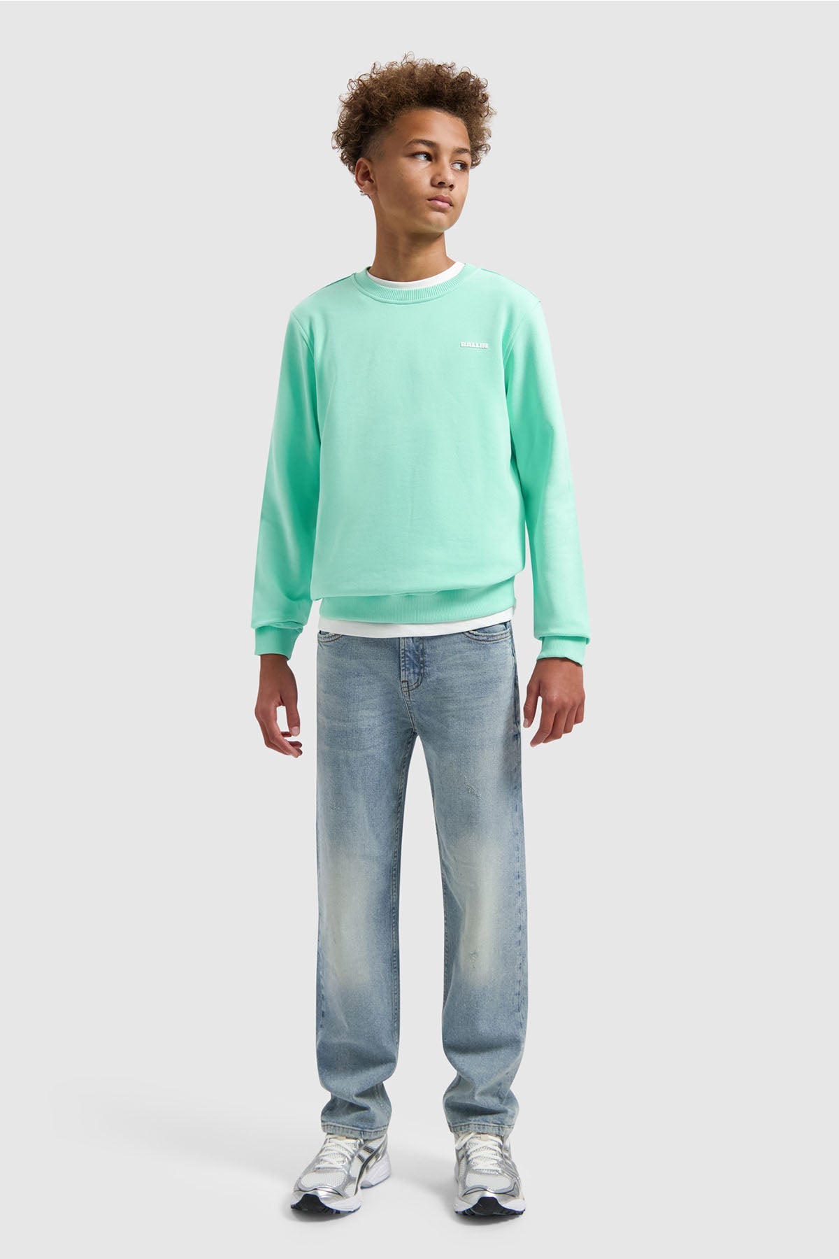 Junior Faded Waves Crewneck Sweater