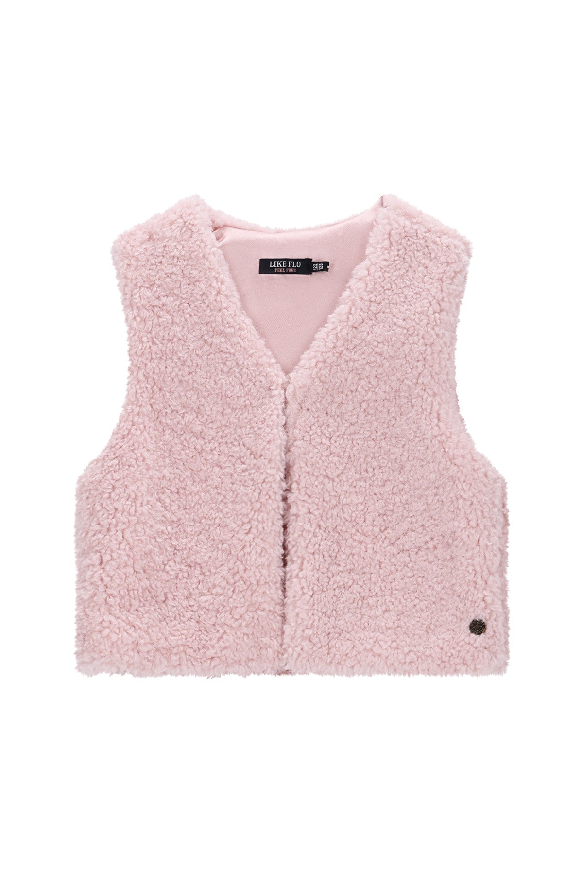 Diam Flo girls faux fur gilet old pink