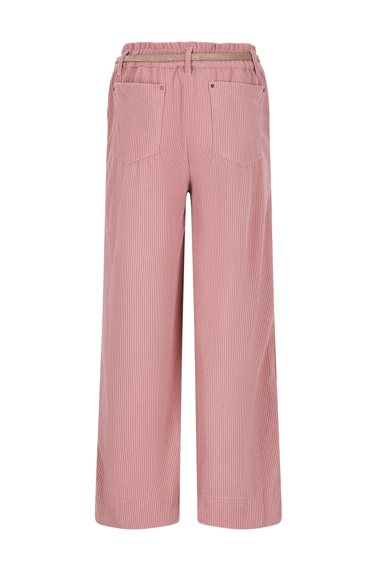Finn Flo girls corduroy wide leg pants with belt loops old pink