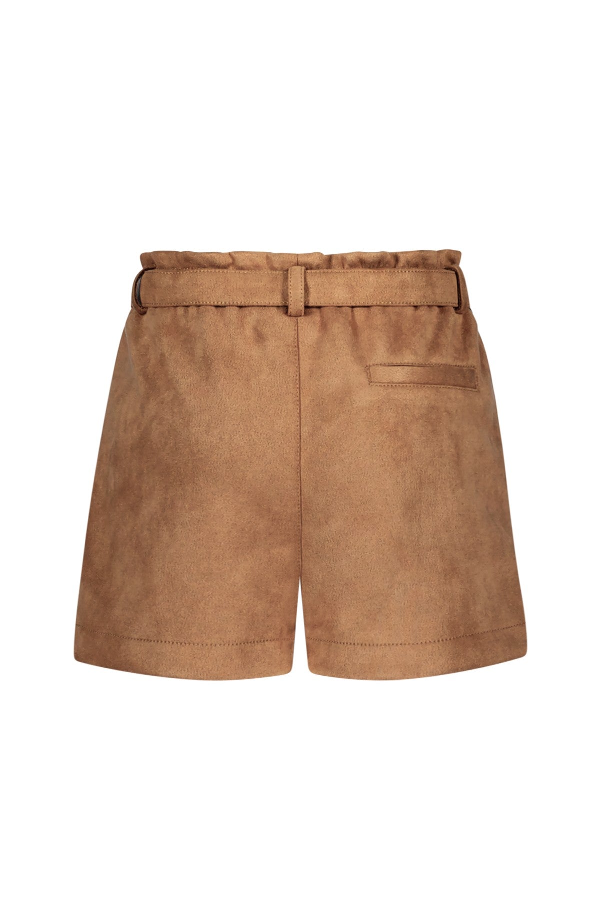 Fay-Linn Flo girls fake leather short with shell belt camel