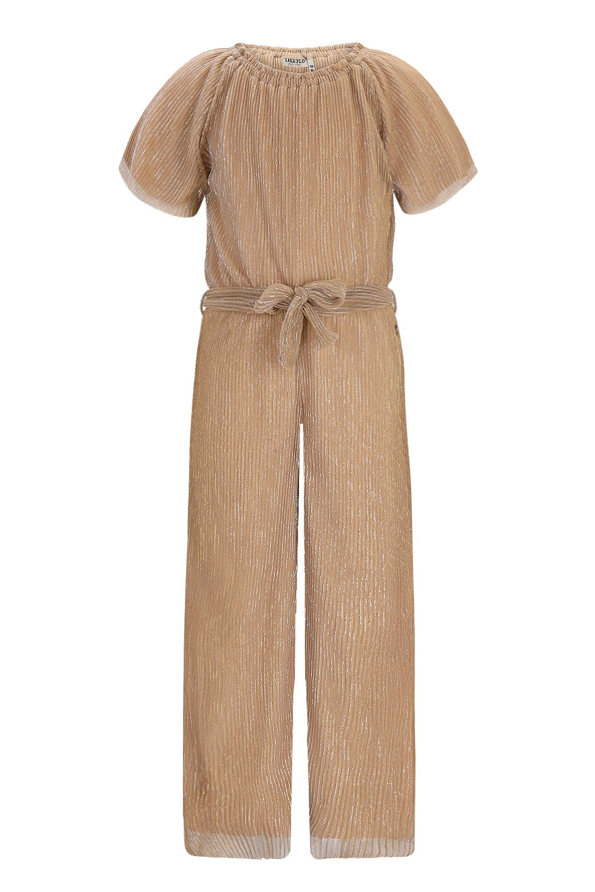 Bellu Flo girls plisse metallic jumpsuit without closure