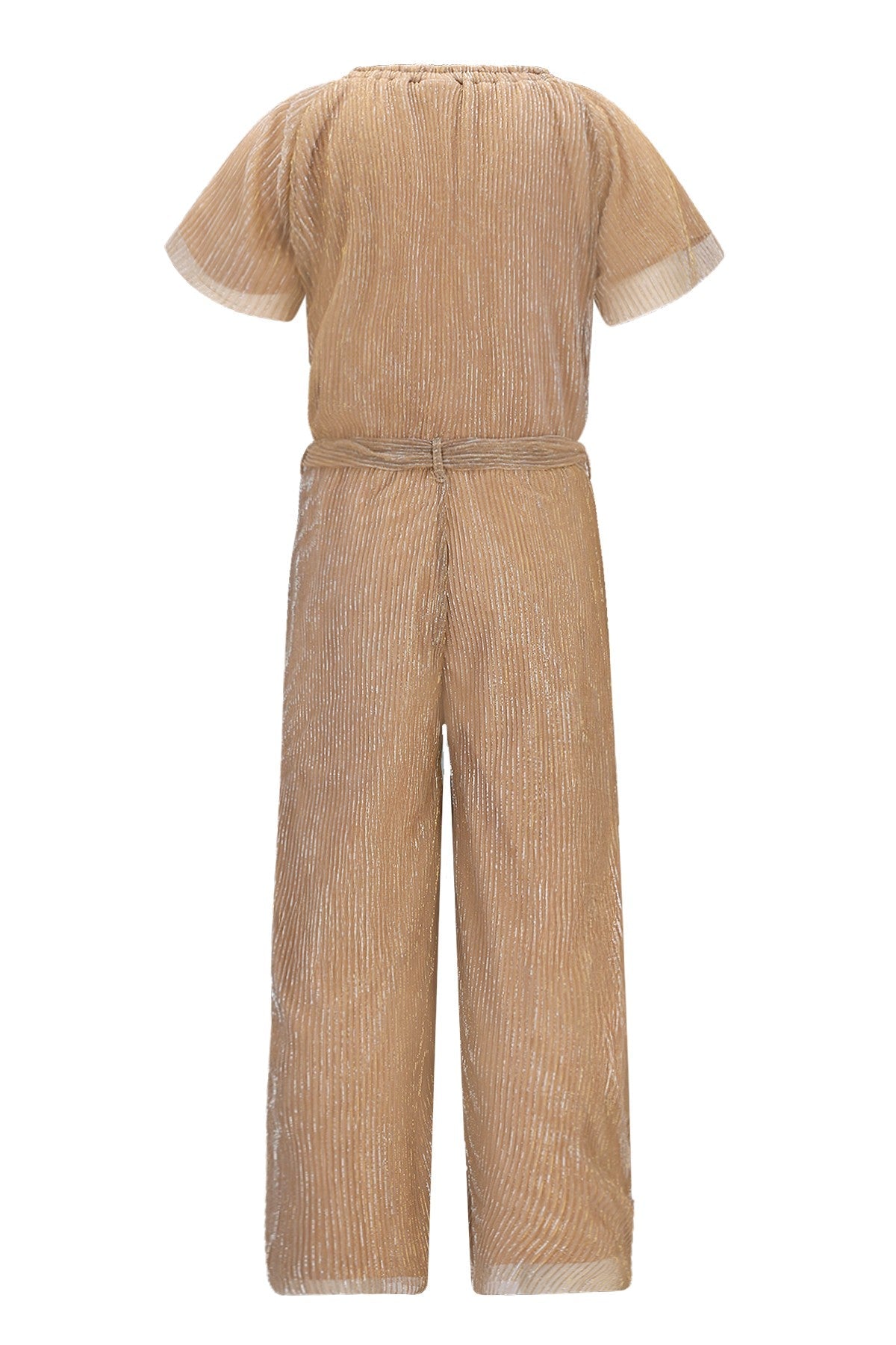 Bellu Flo girls plisse metallic jumpsuit without closure