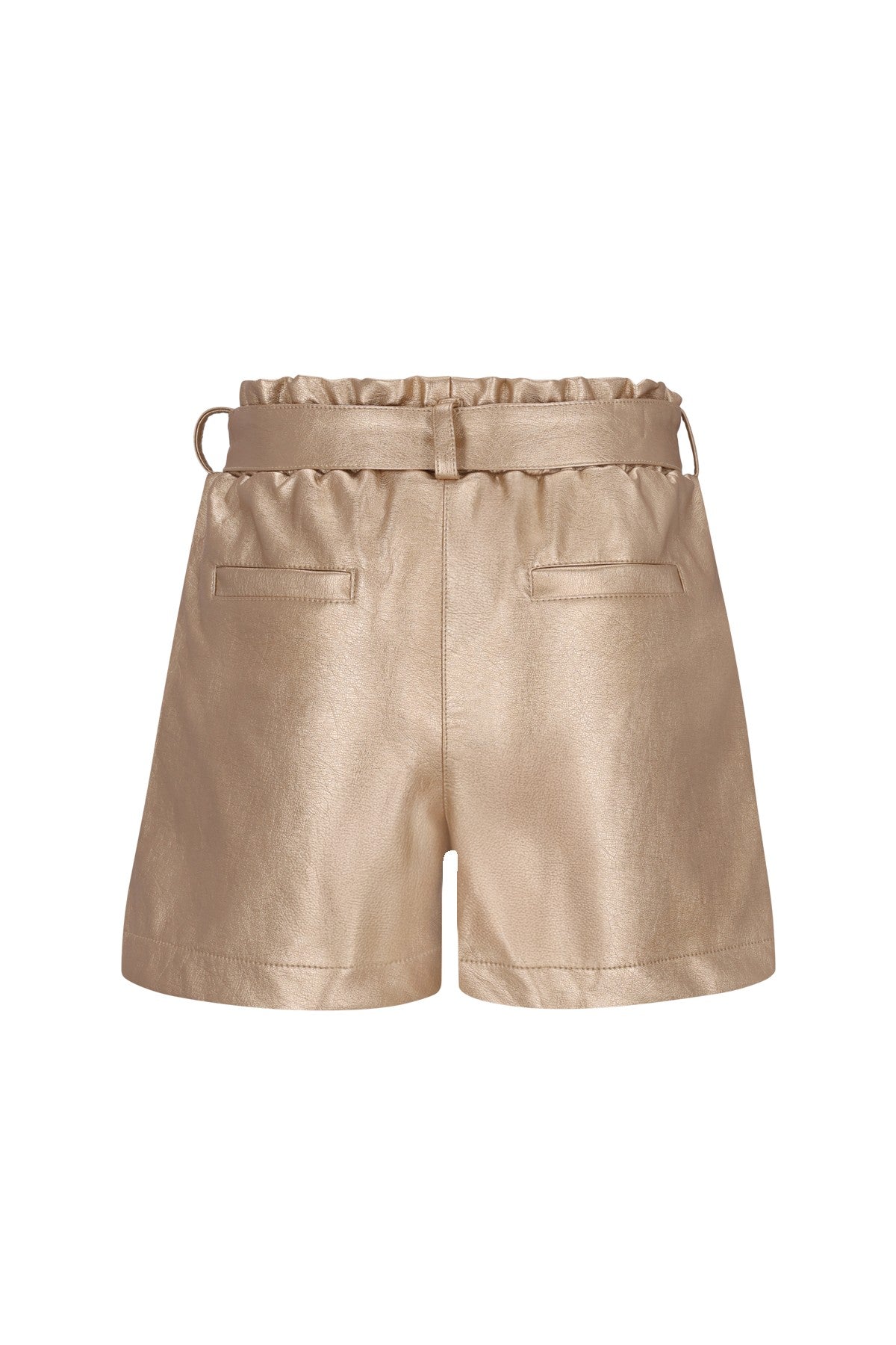 Fay-Linn Flo girls fake leather shorts with shell belt