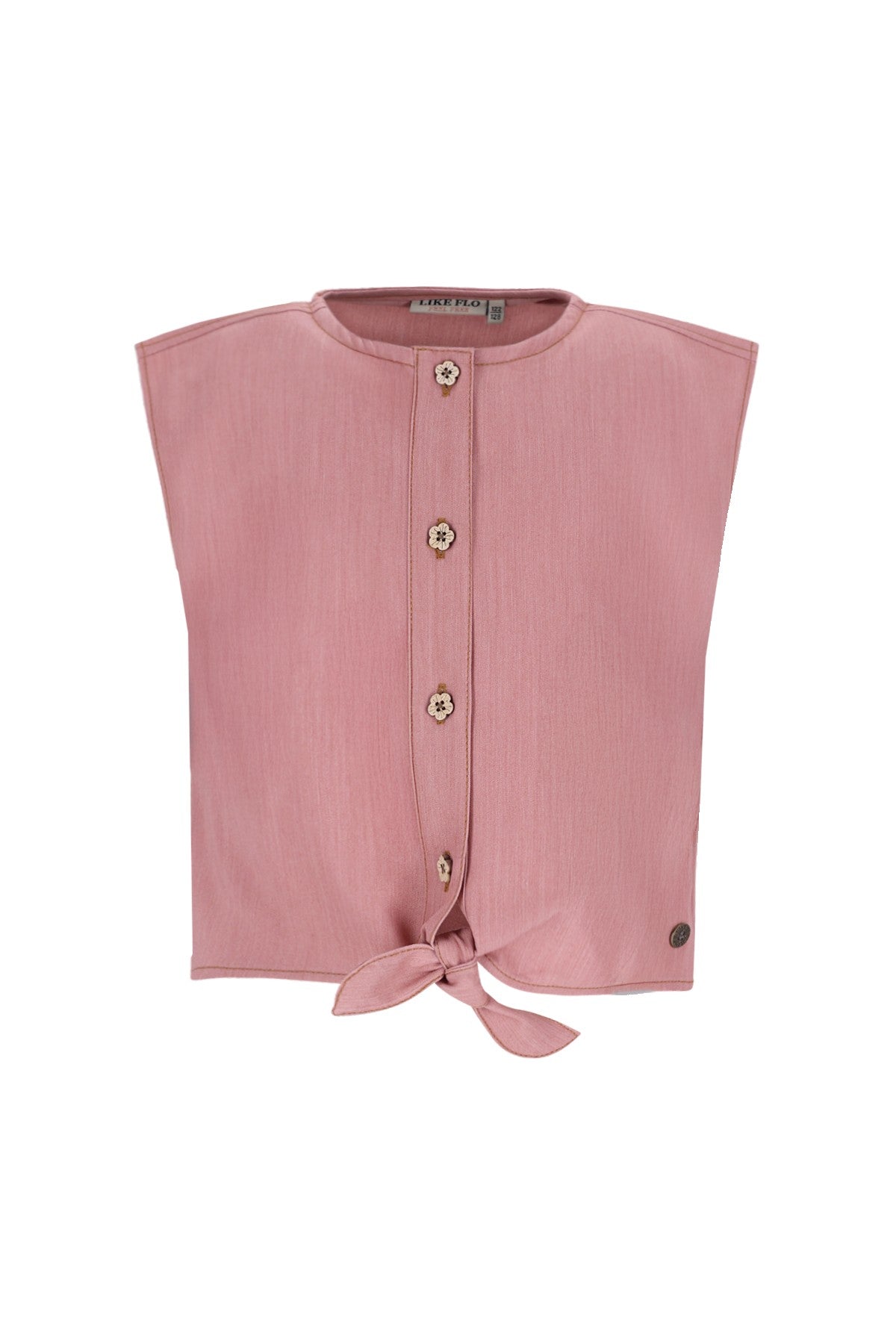 Clara Flo girls chambrey knotted top with CF closure