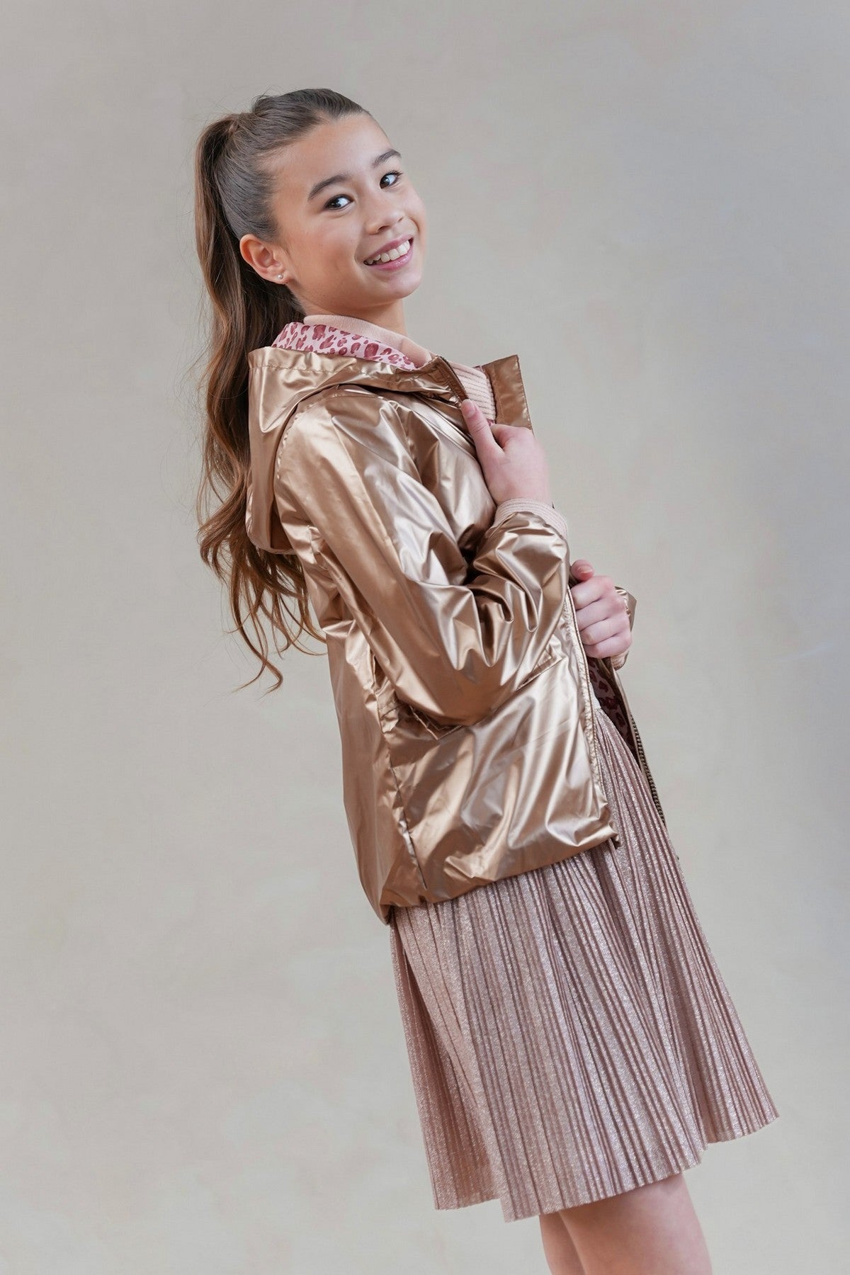 Sil Flo girls plissé skirt with lining