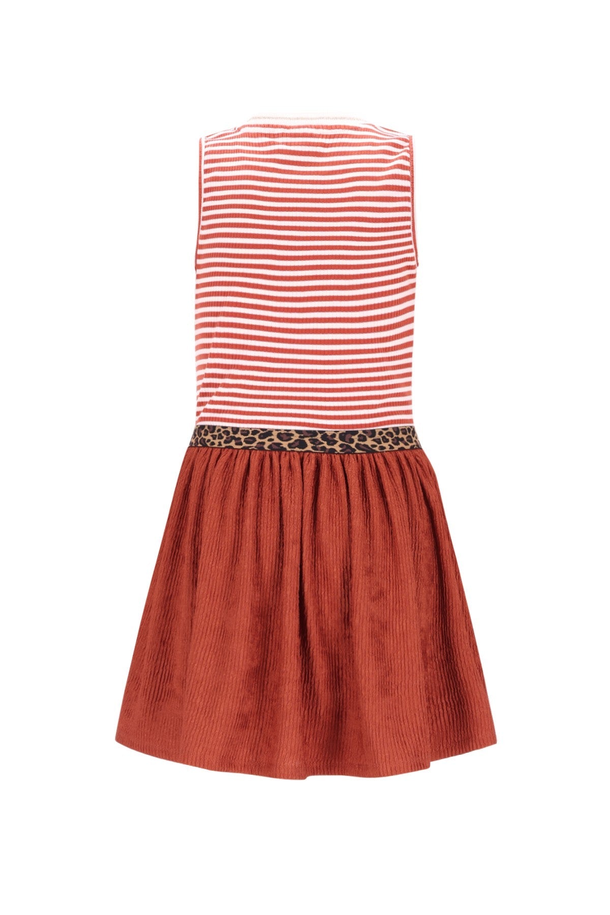Minte Flo girls lurex stripe top with satin plisse skirt