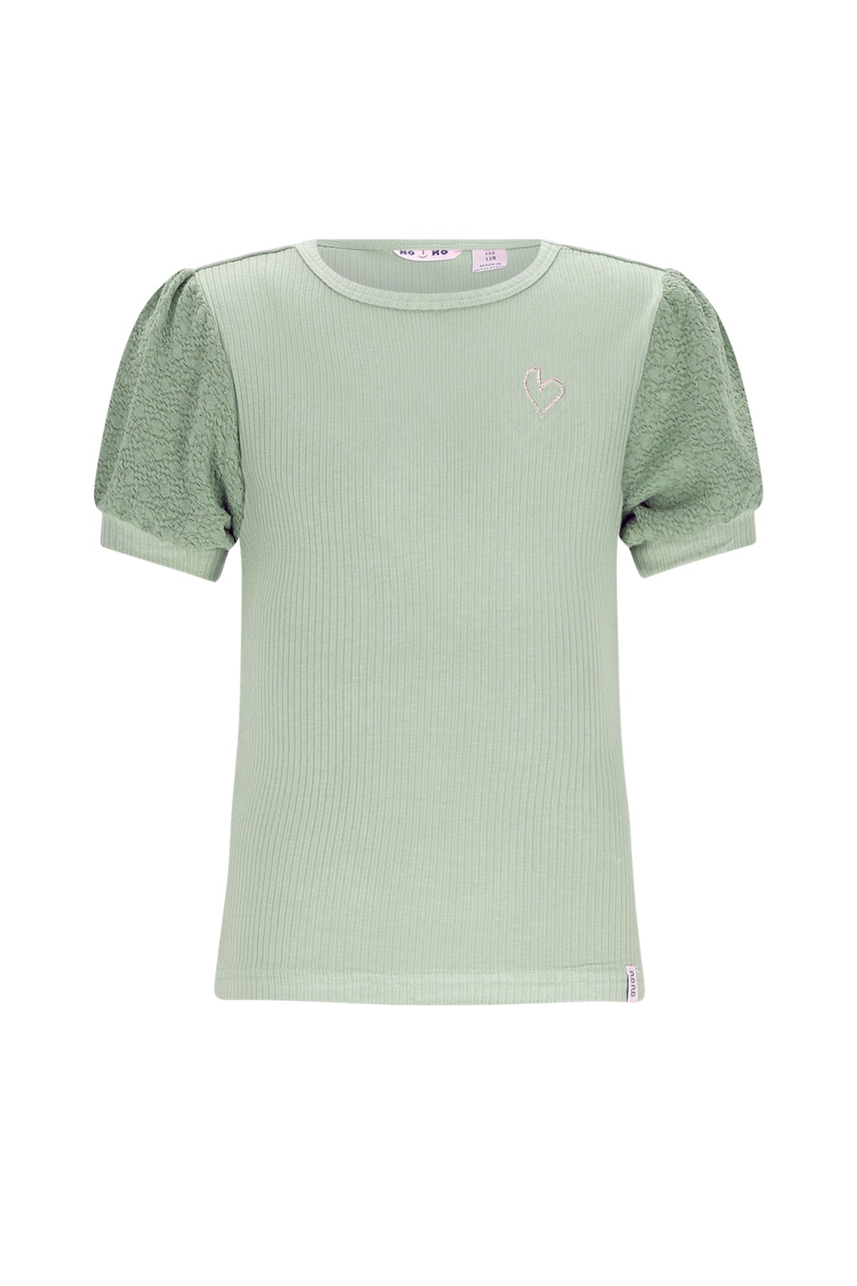 Kyoto Ribjersey Top with puffed sleeves