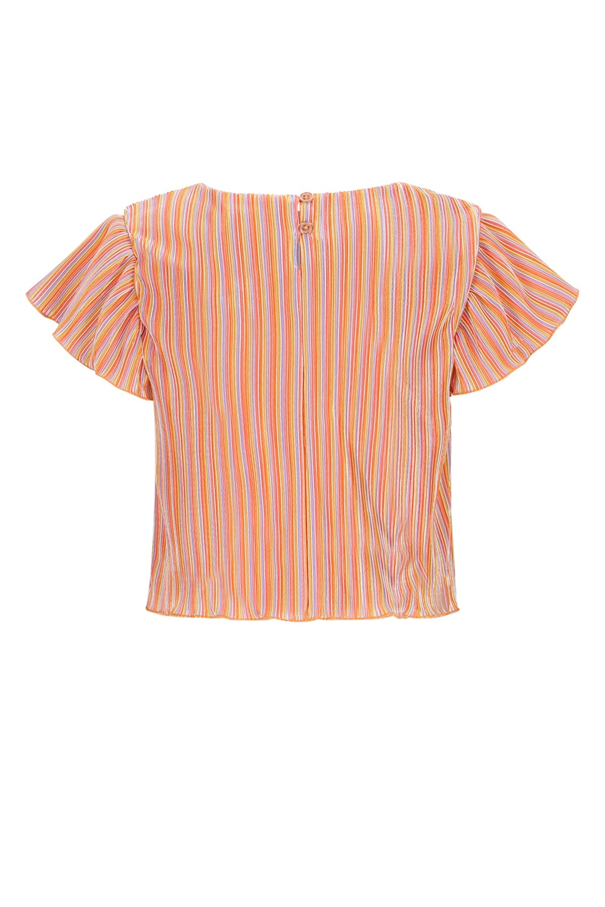 Tiana Striped Plissee top with buttons