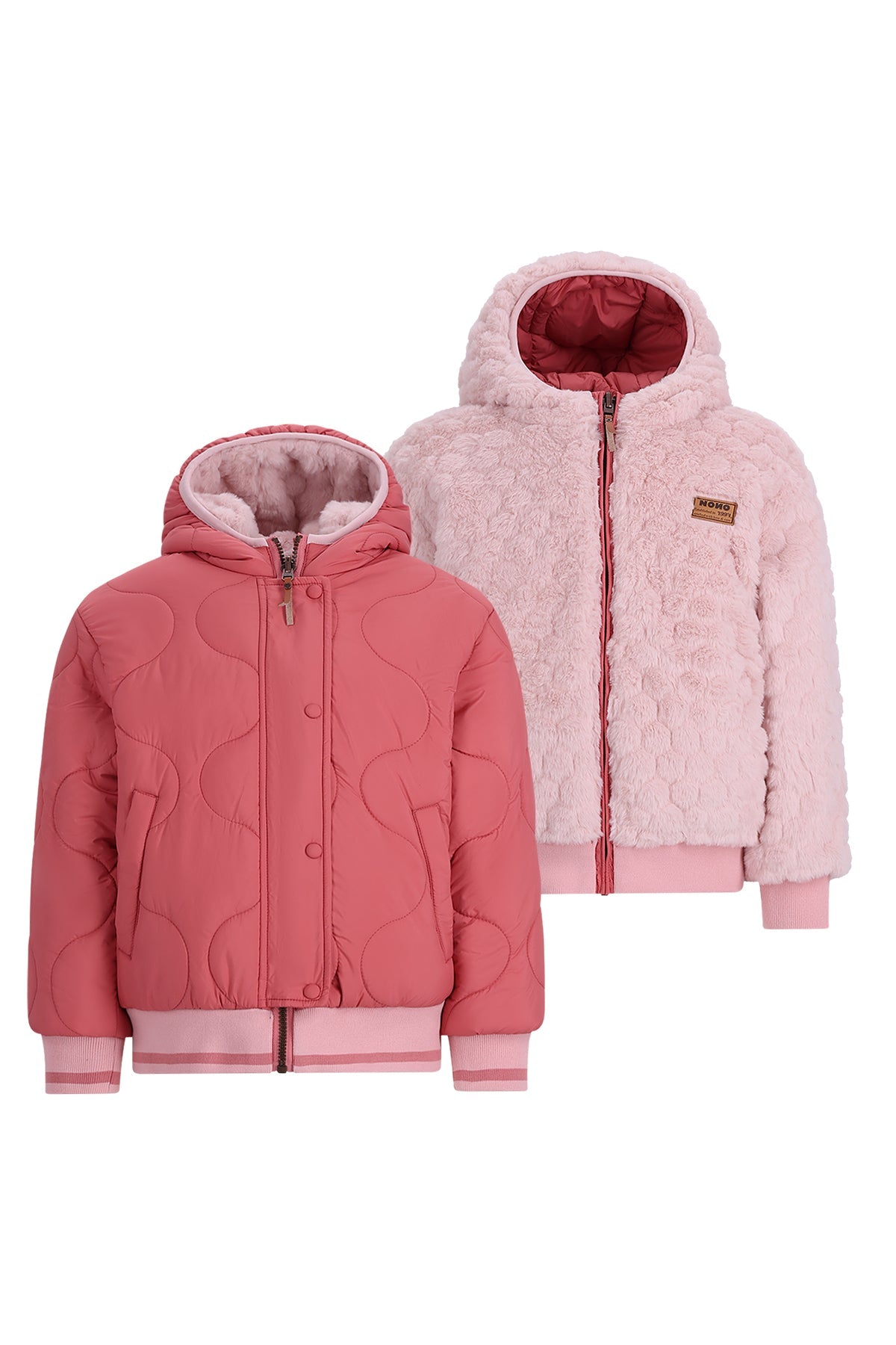 Bomby Reversible Girls Hooded Winter Bomberjacket