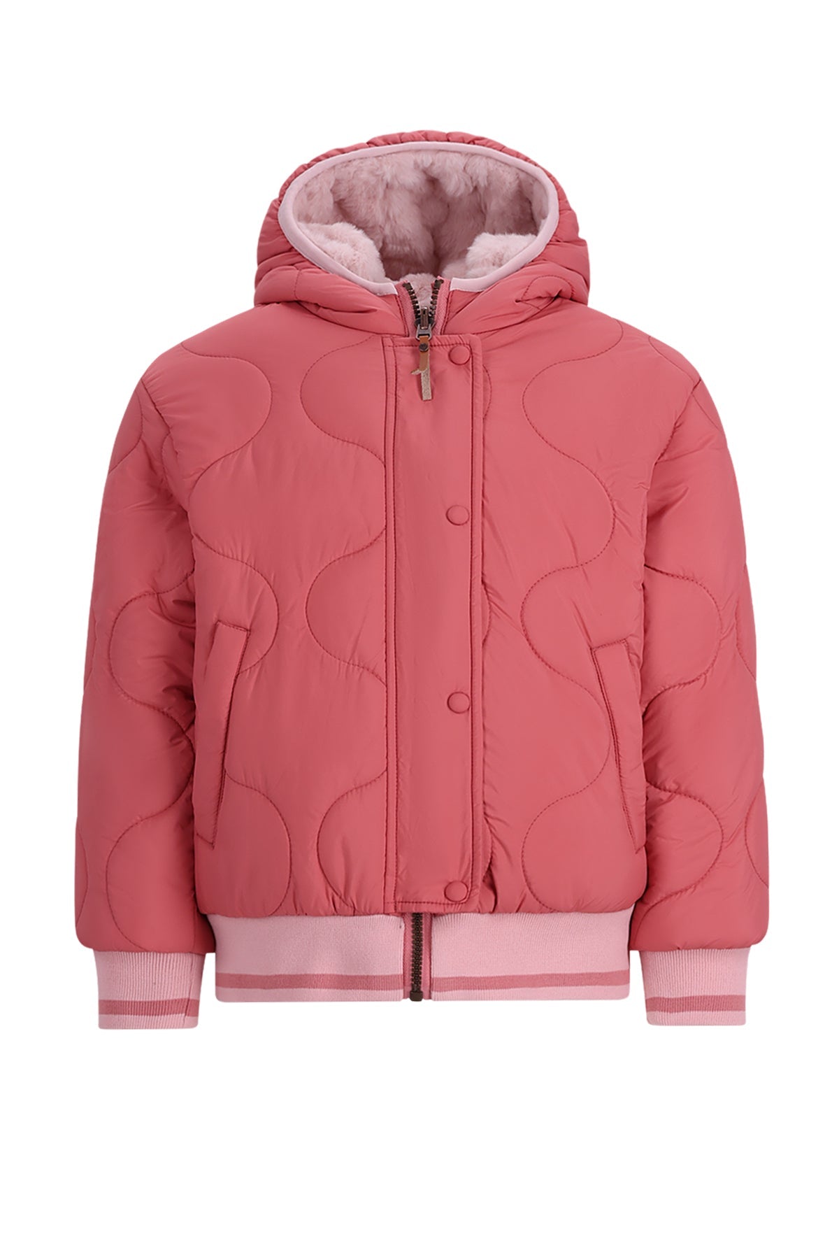 Bomby Reversible Girls Hooded Winter Bomberjacket