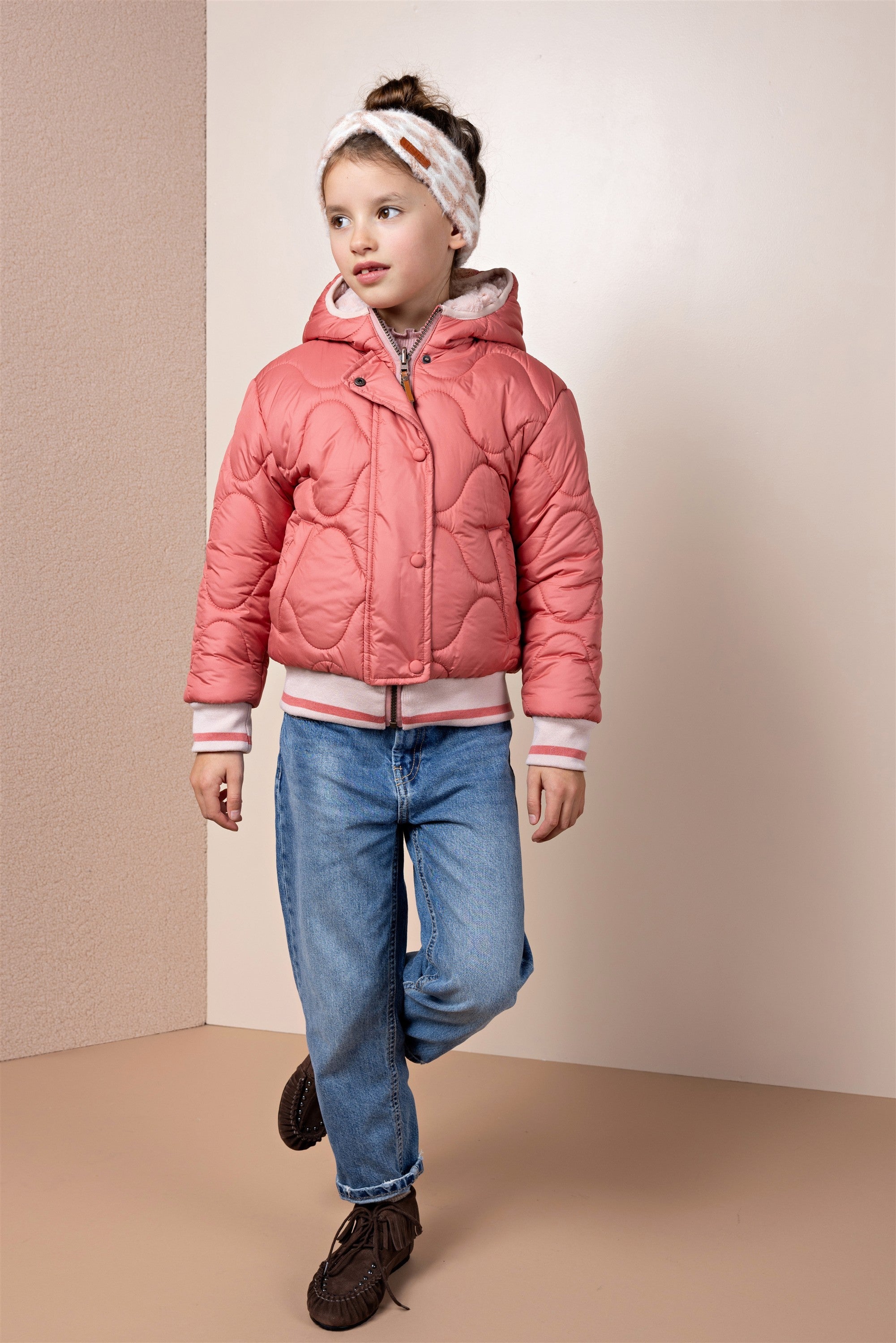 Bomby Reversible Girls Hooded Winter Bomberjacket