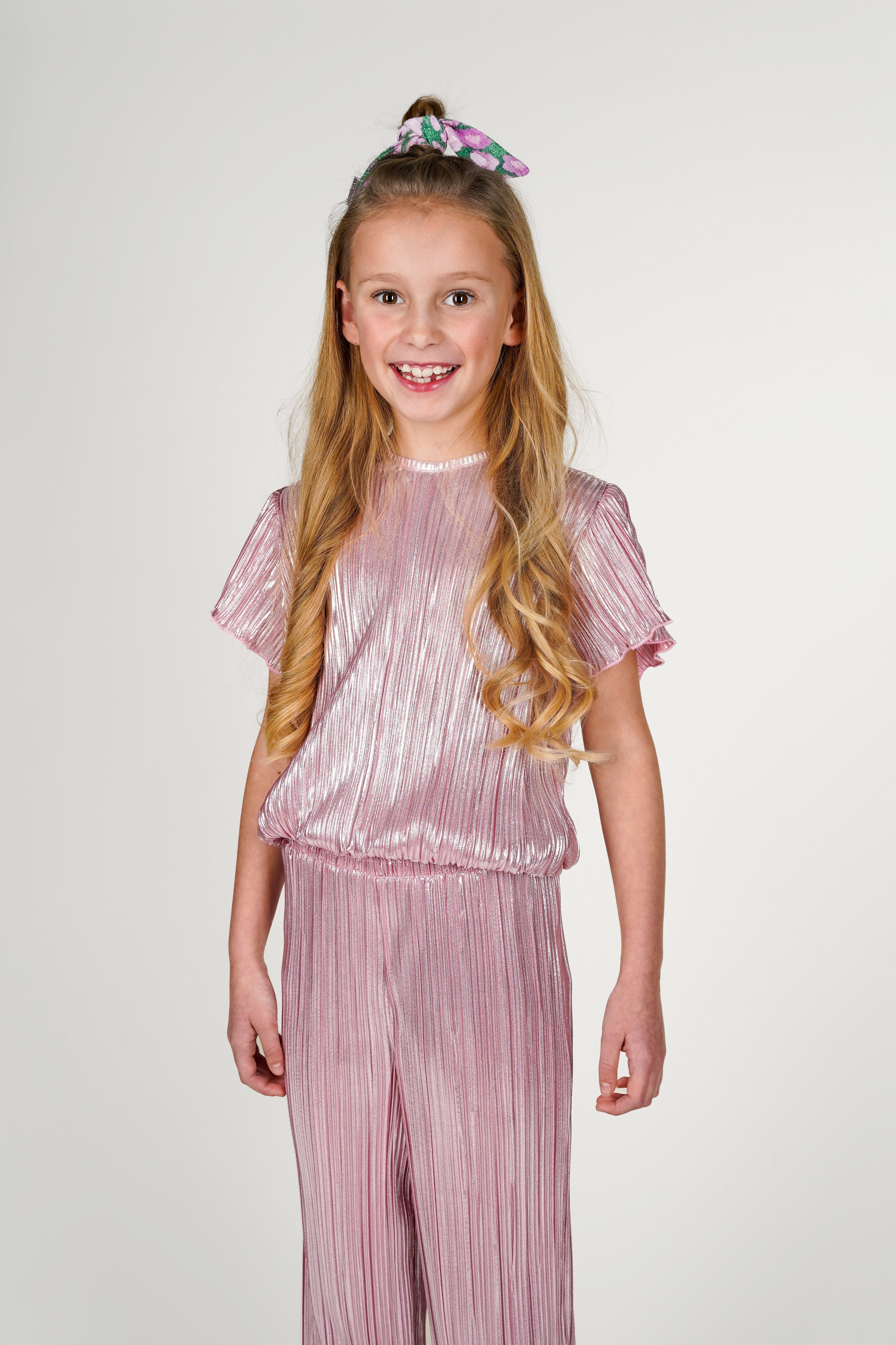 Brynn metallic pleated top
