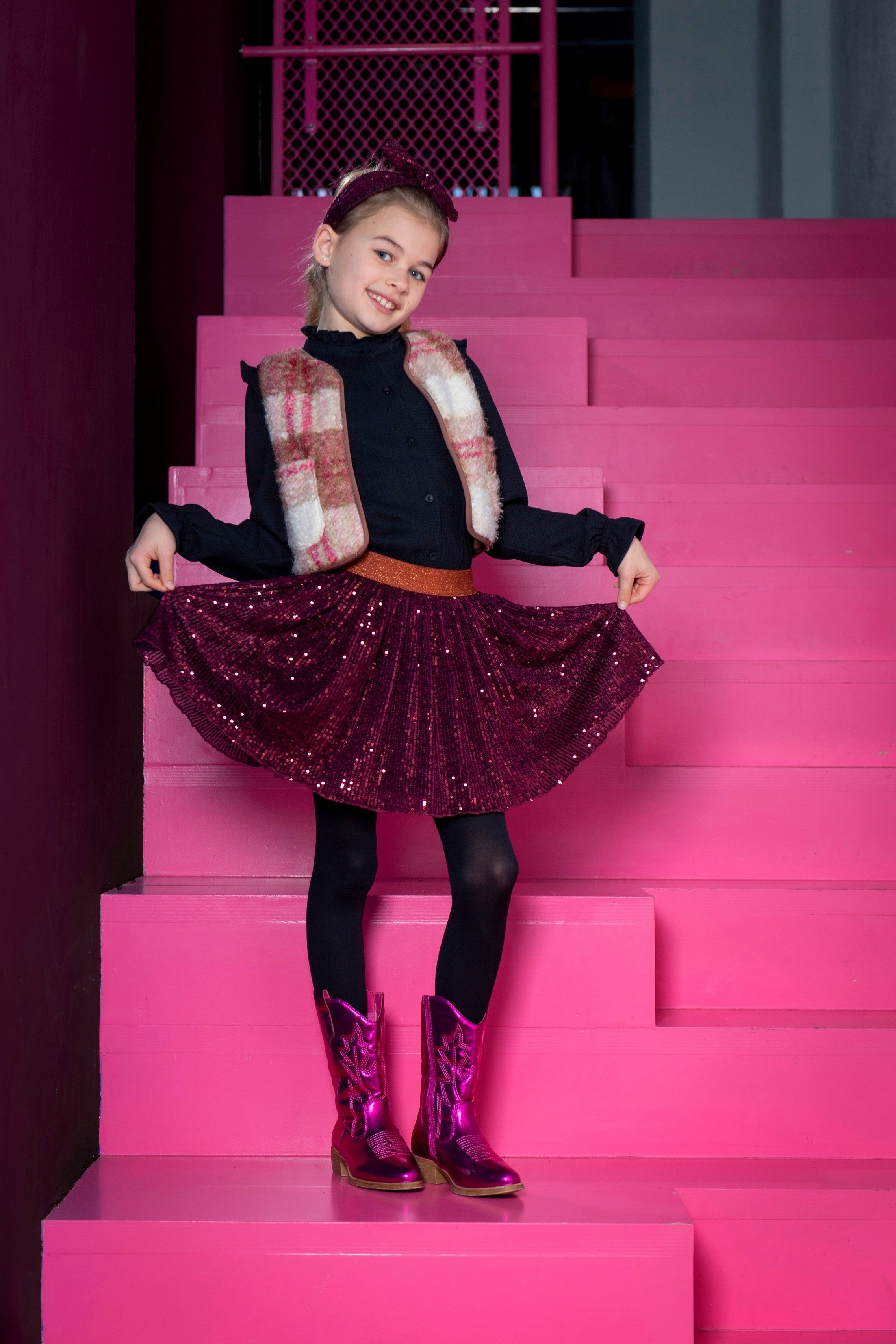 River B.Nosy girls sequin mesh skirt