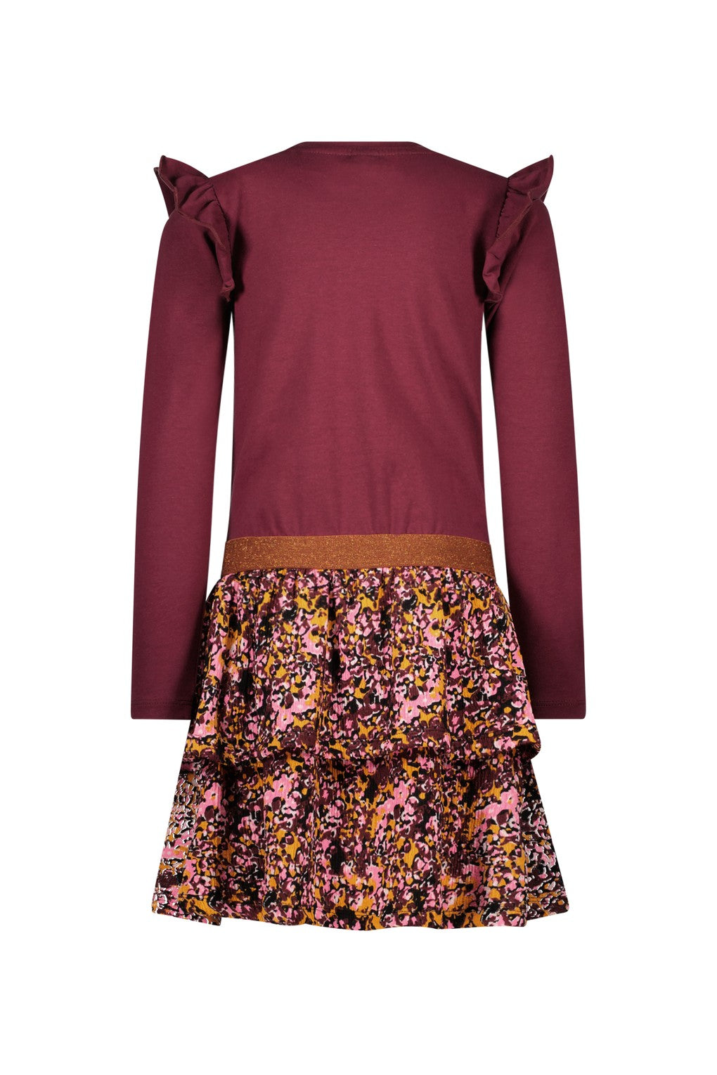 Daphne B.Nosy girls dress with 2-layer printed skirt