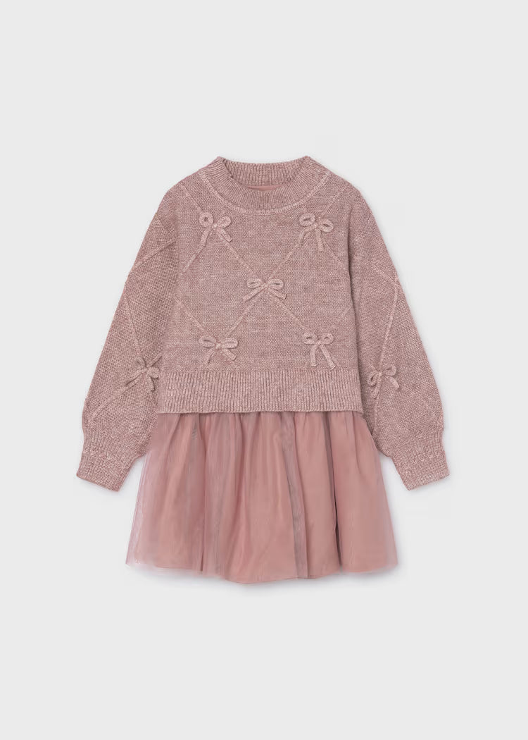 Knit dress with bows