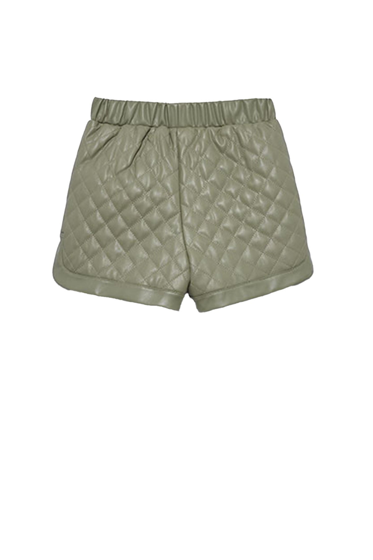 Cushioned faux leather bermudas