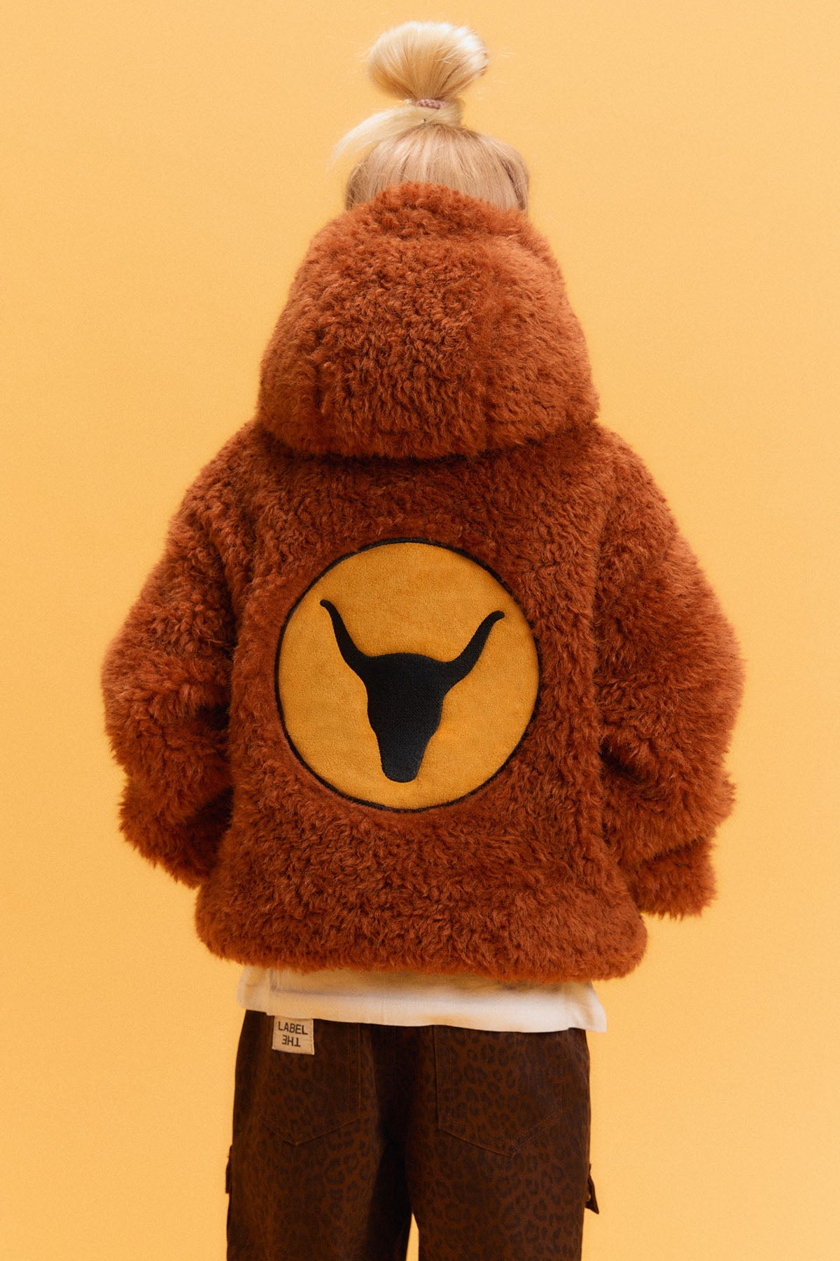 kids woven fur coat