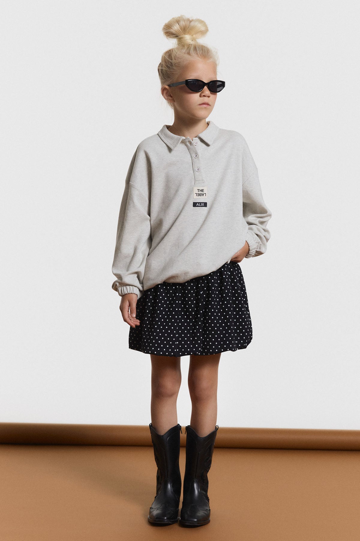 kids woven dot skirt