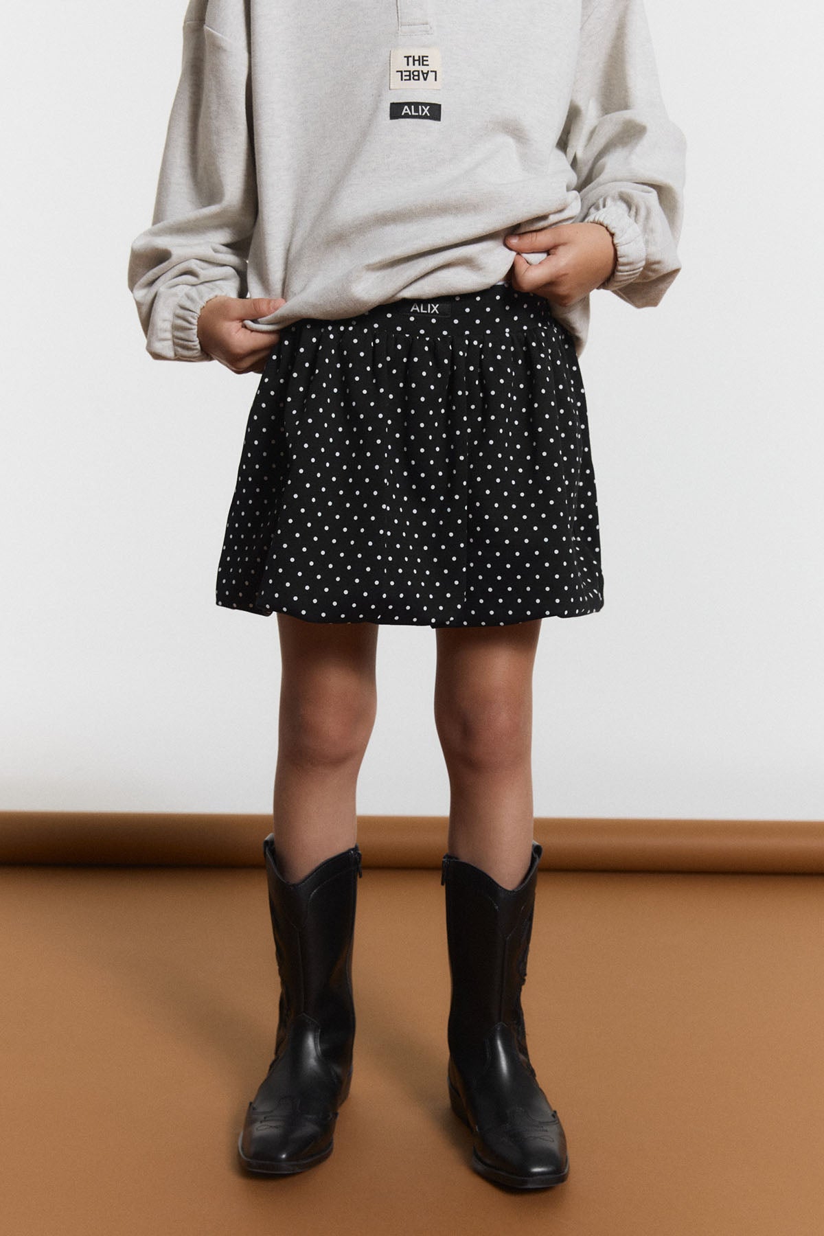 kids woven dot skirt