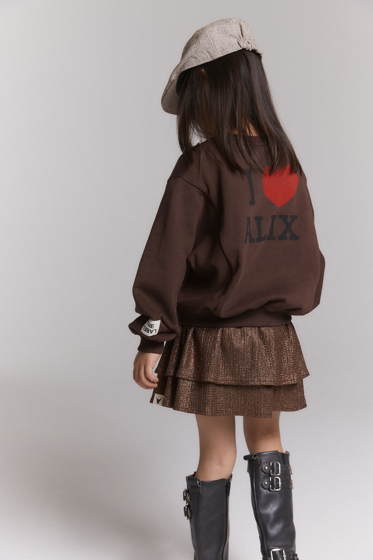 kids knitted shiny skirt