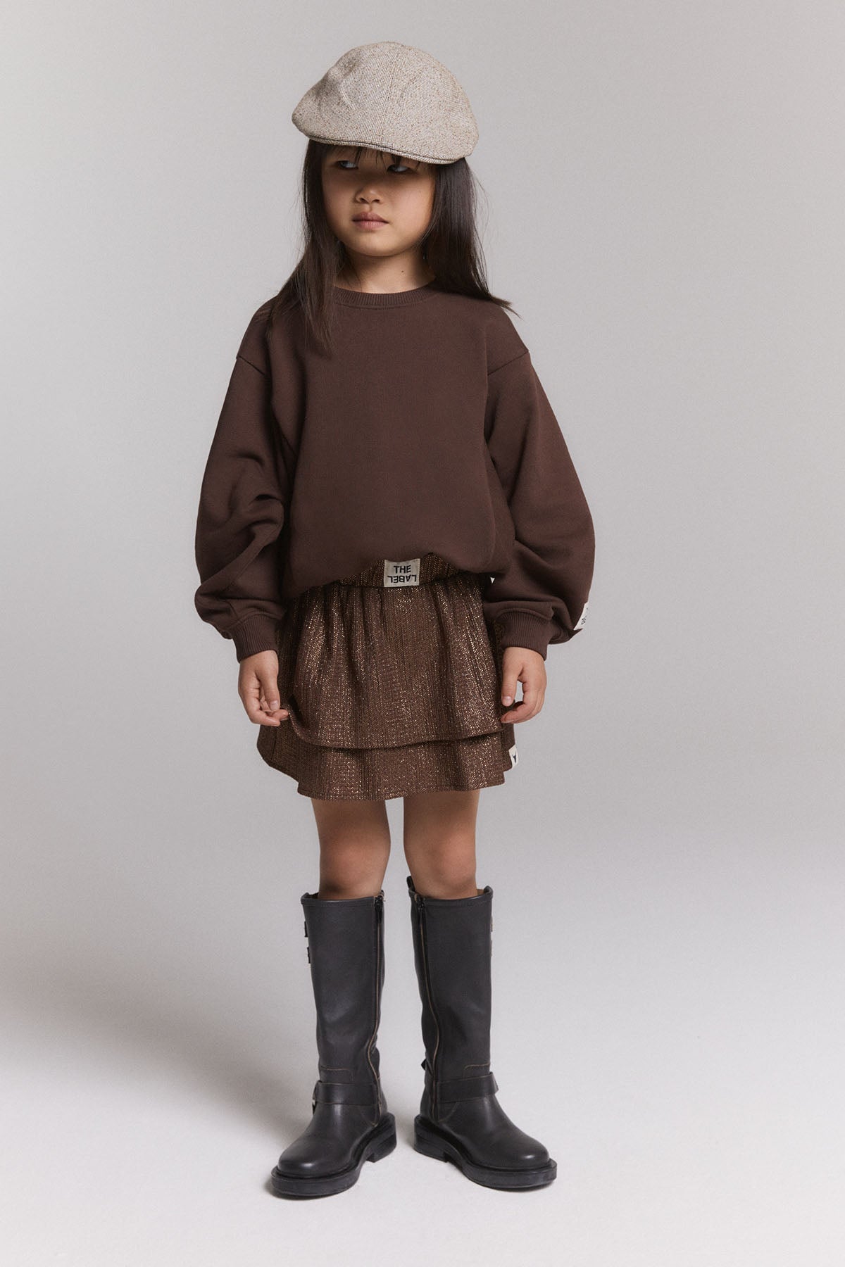 kids knitted shiny skirt