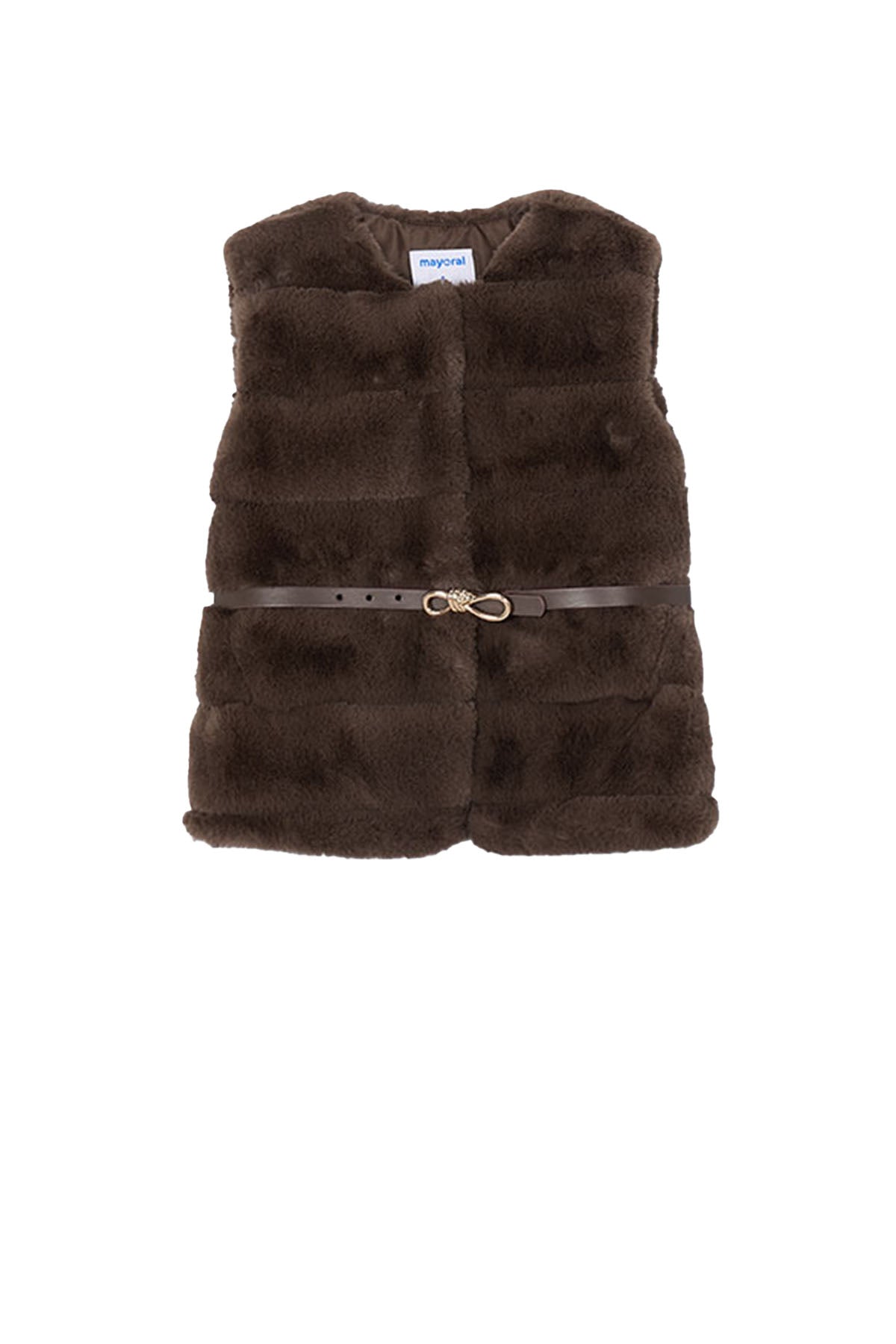 Fur vest with belt