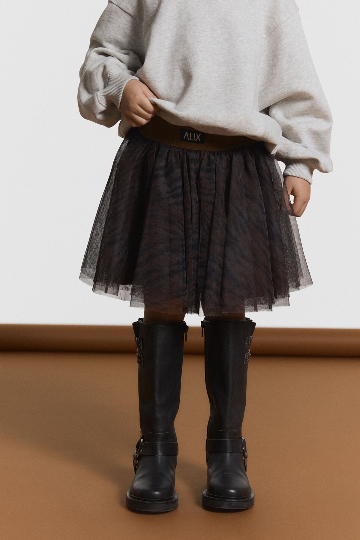 kids woven tiger tule skirt