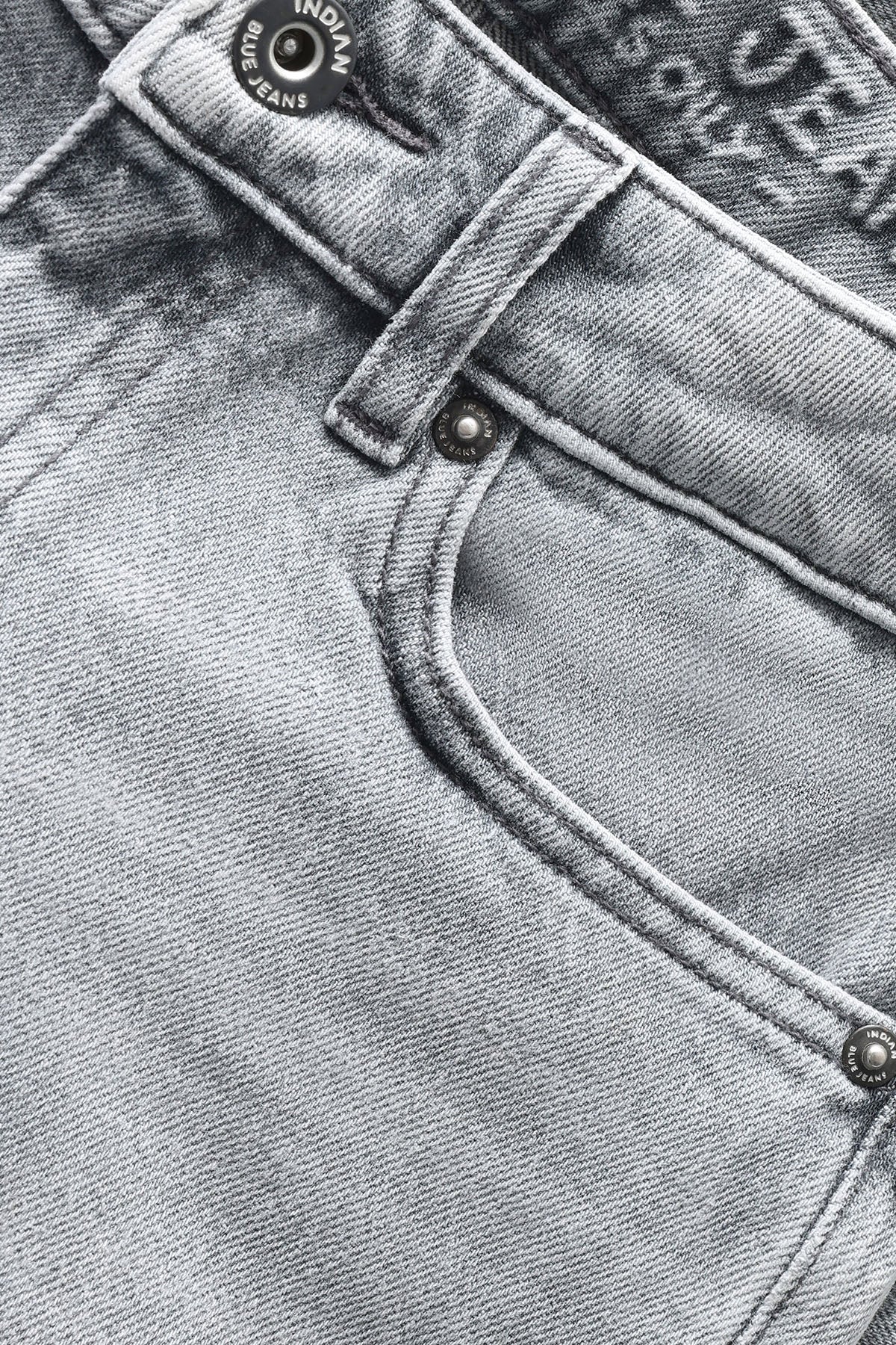 Wide Denim Short Grey Jeans