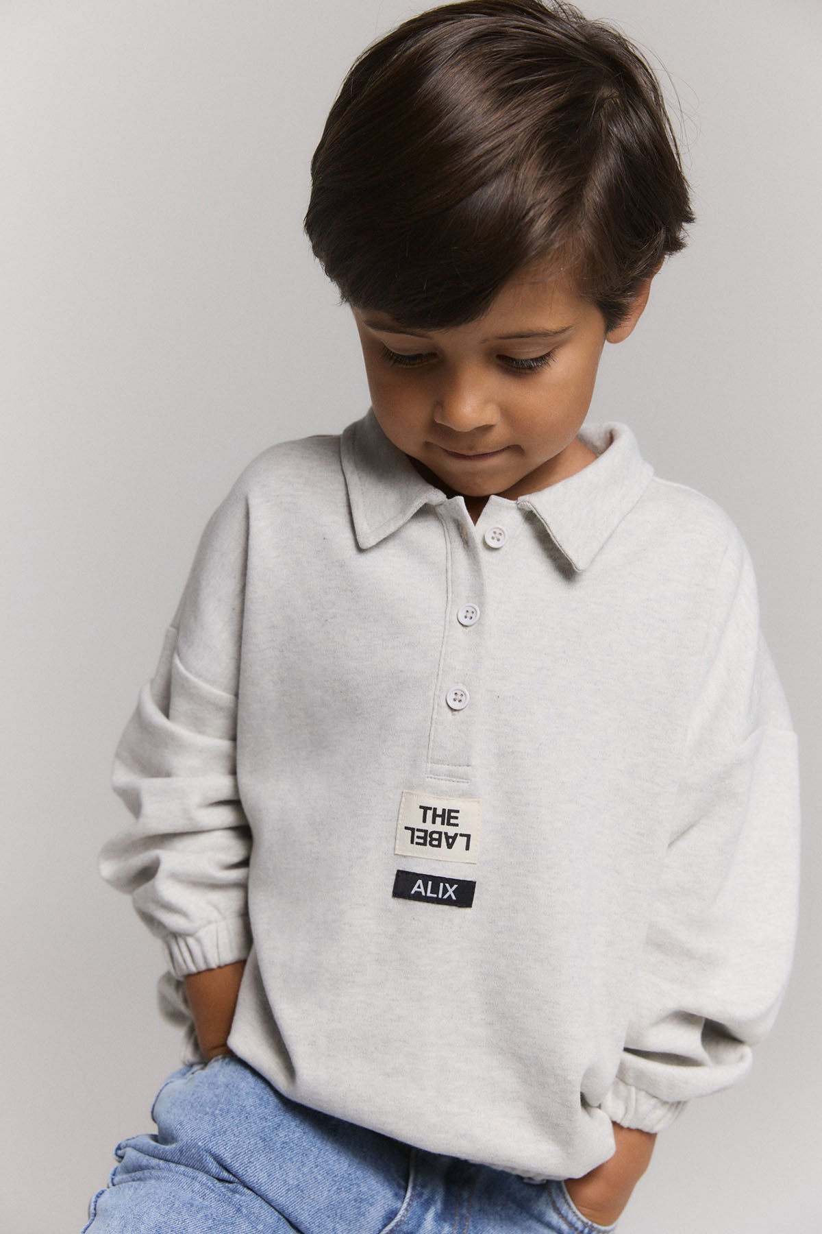 kids knitted polo sweater