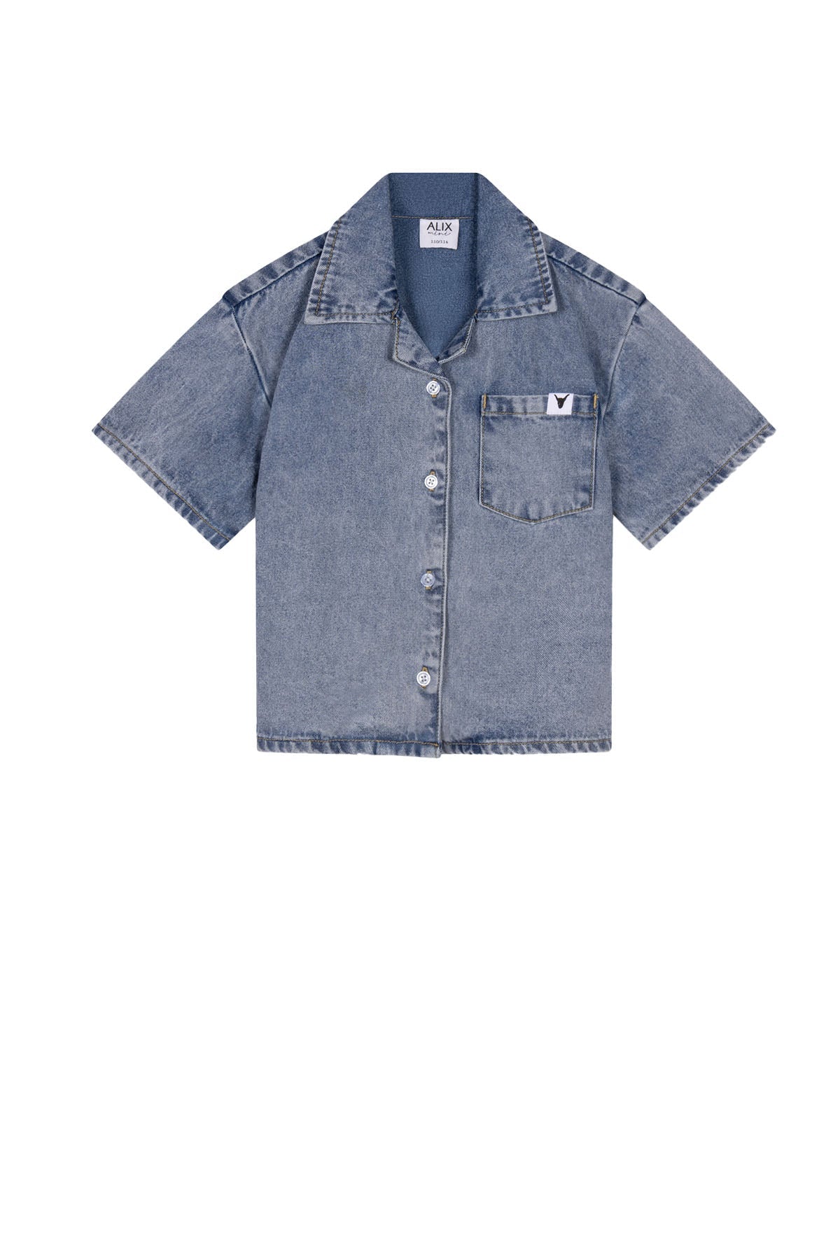 KIDS SHORT SLEEVE DENIM BLOUSE