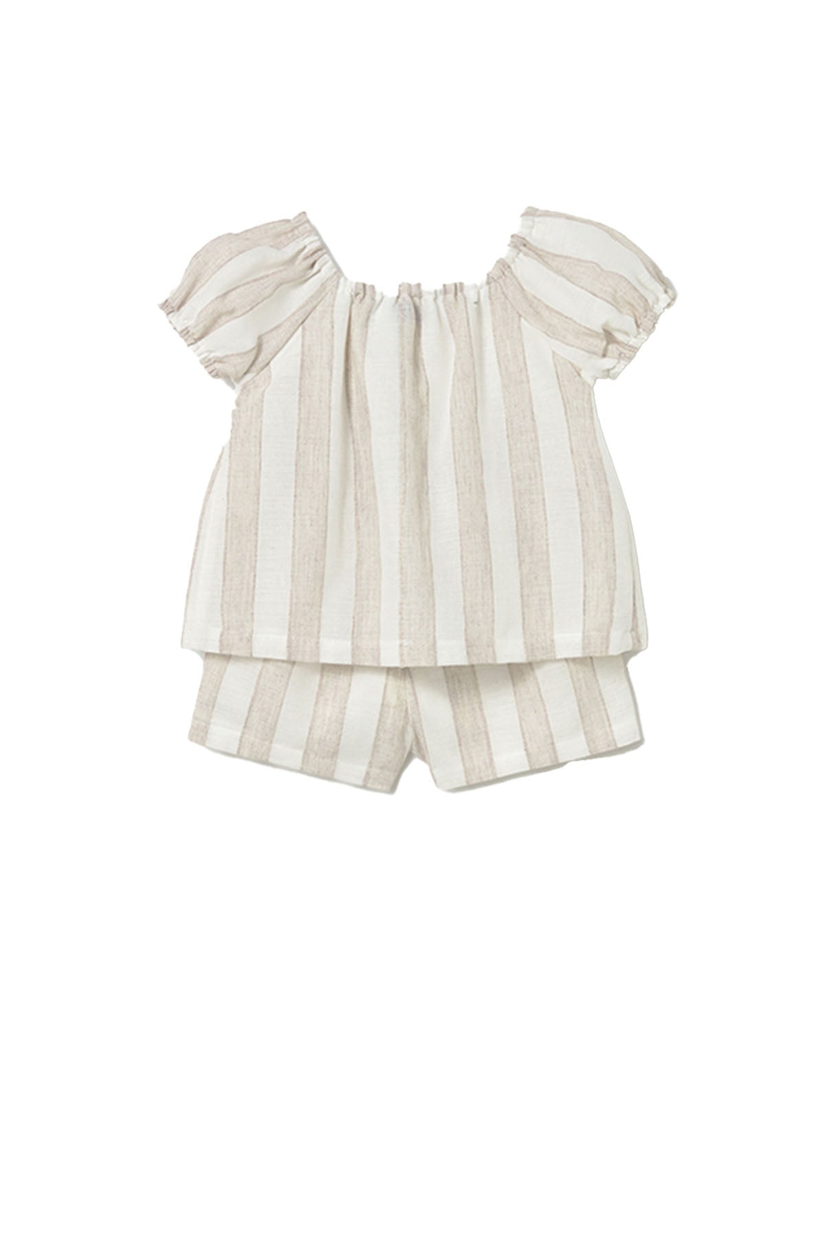 Striped shirt and shorts set Hazelnut
