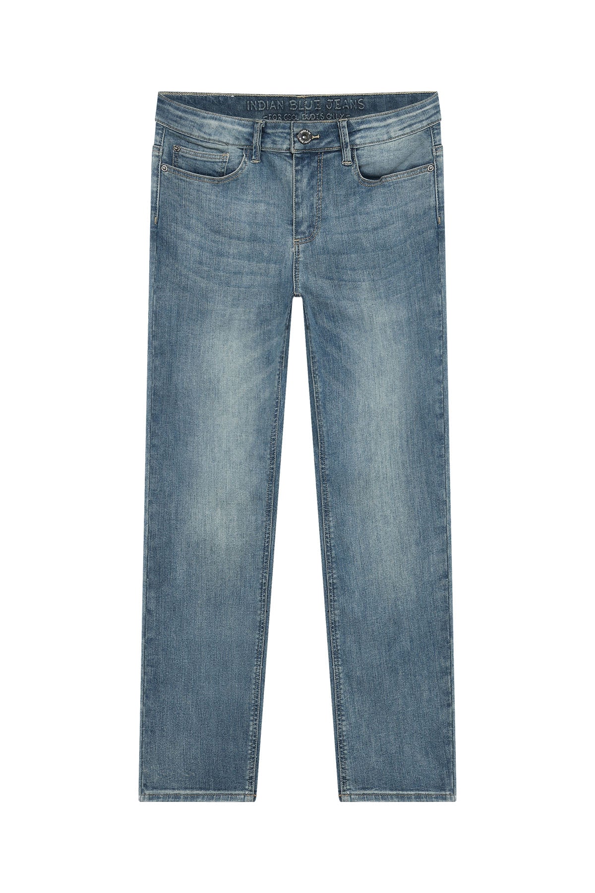 Wide Straight Fit Blue Jeans