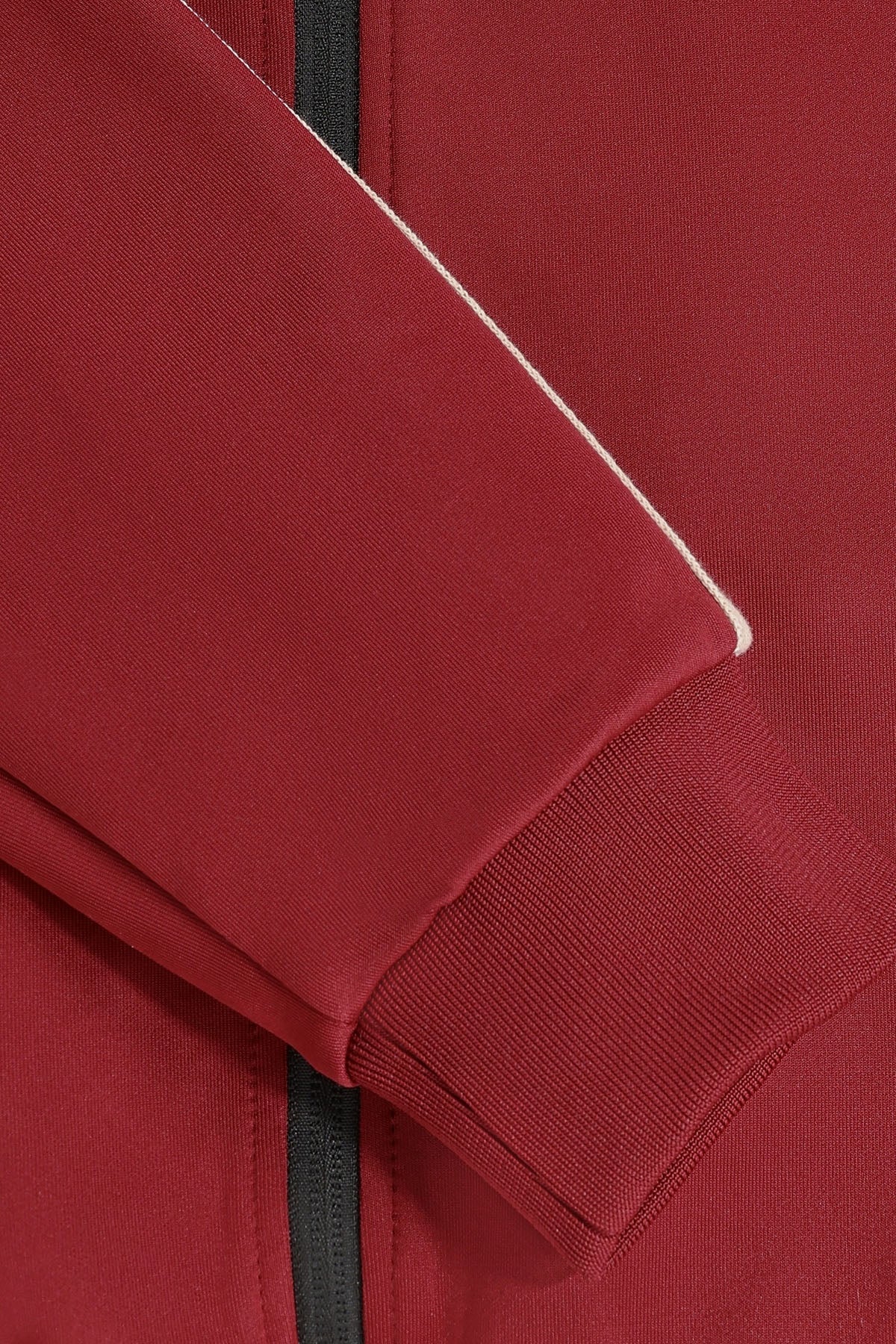 Zipper Jacket Contrast Sleeve