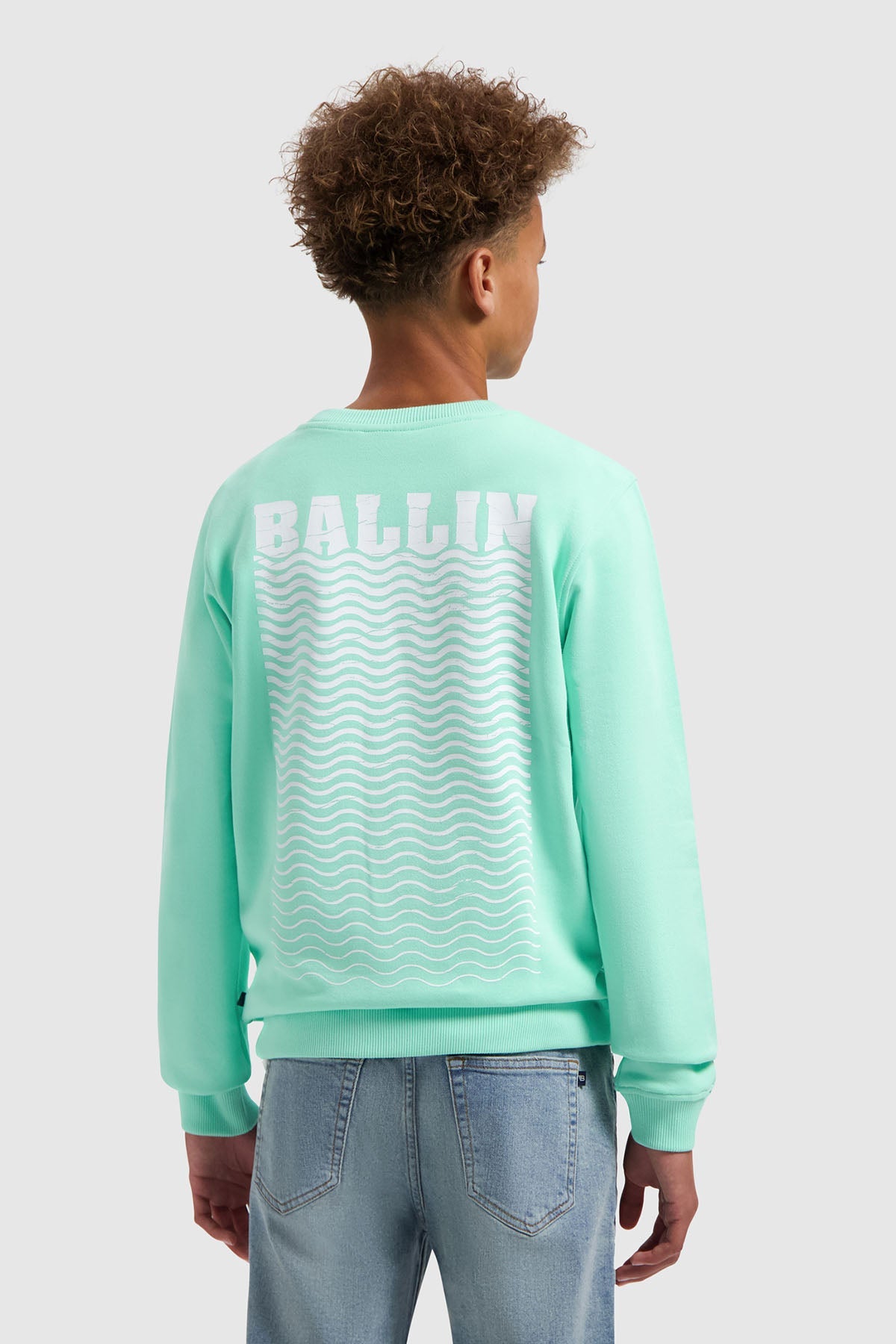 Junior Faded Waves Crewneck Sweater
