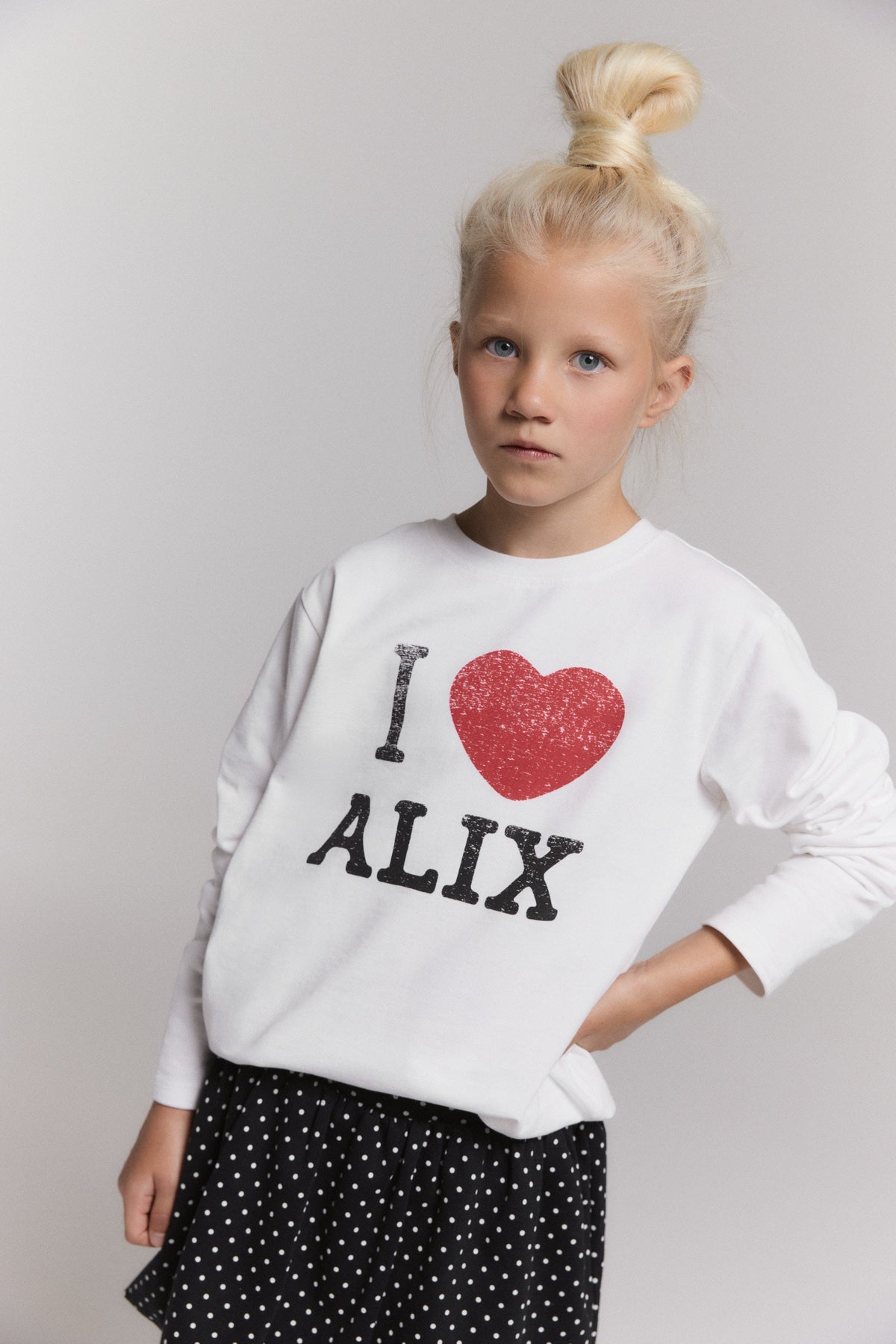 kids knitted I love alix longsleeve