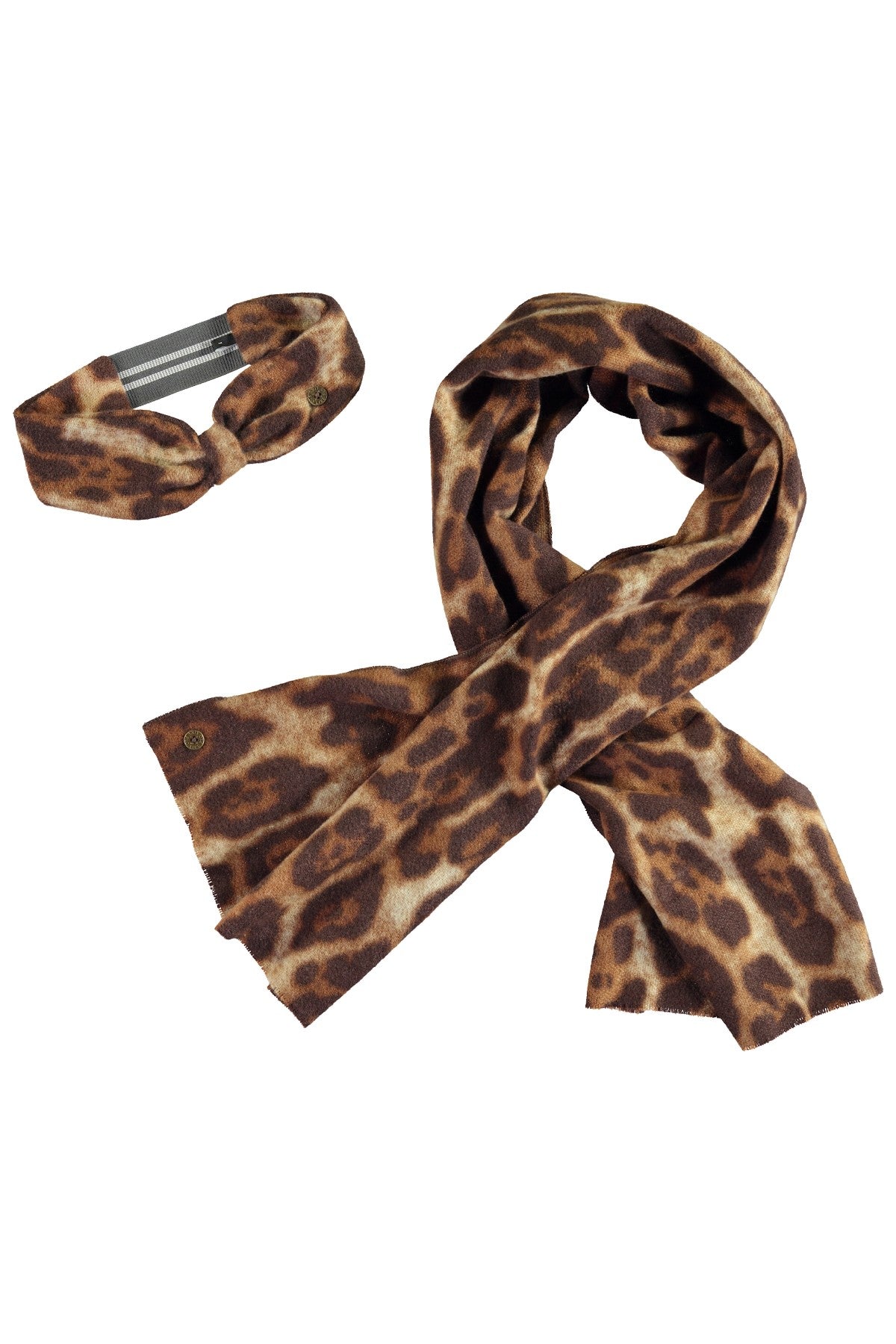 Nila Flo girls woven AO scarf + headband panther