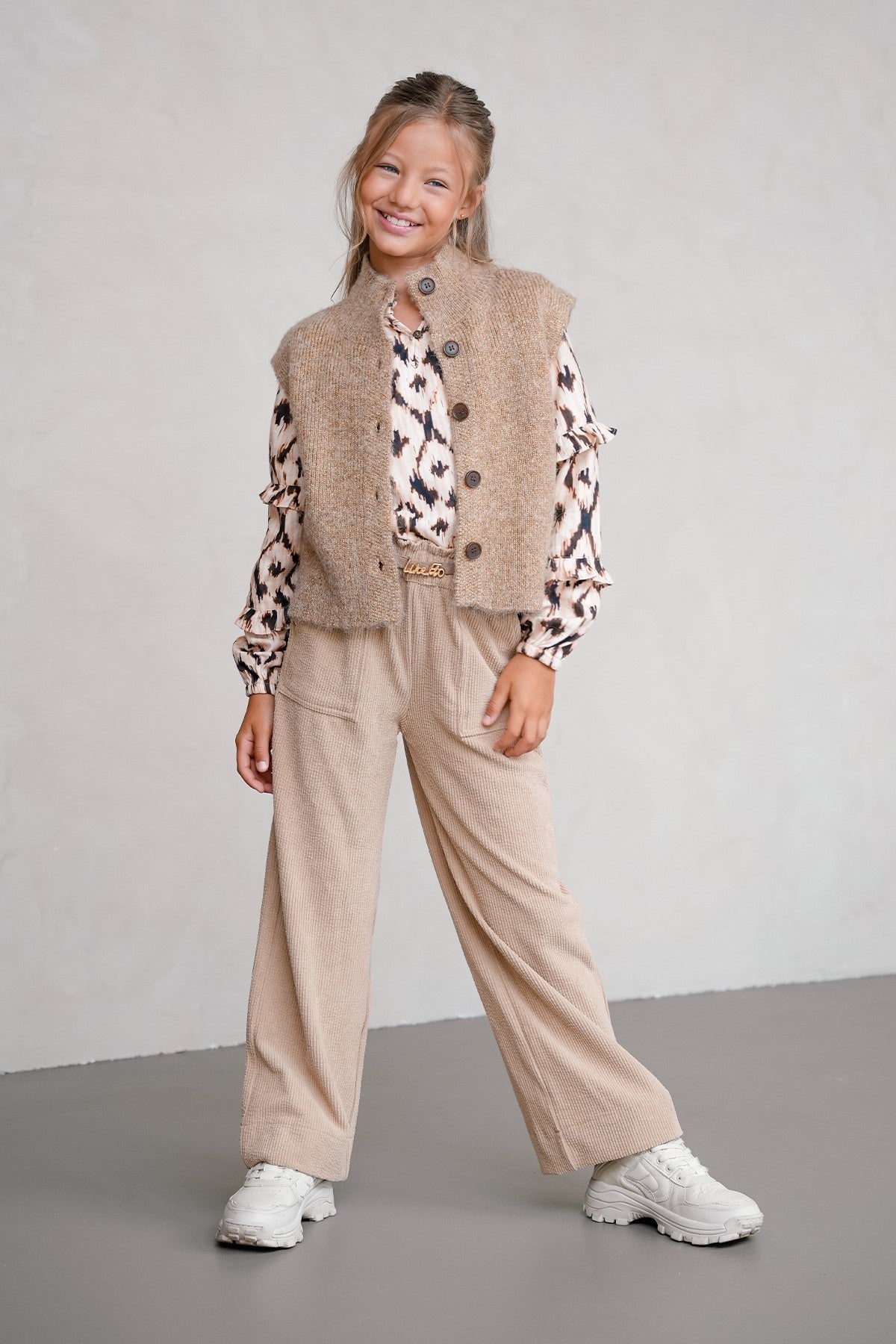 Carlin Flo girls woven blouse with ruffle