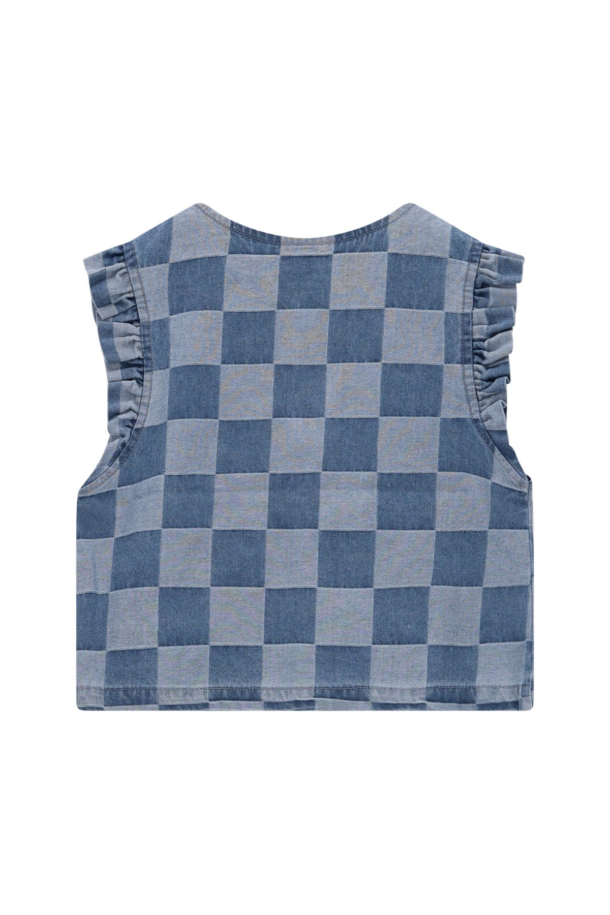 Dia Flo girls gilet with fake bow closure it denim