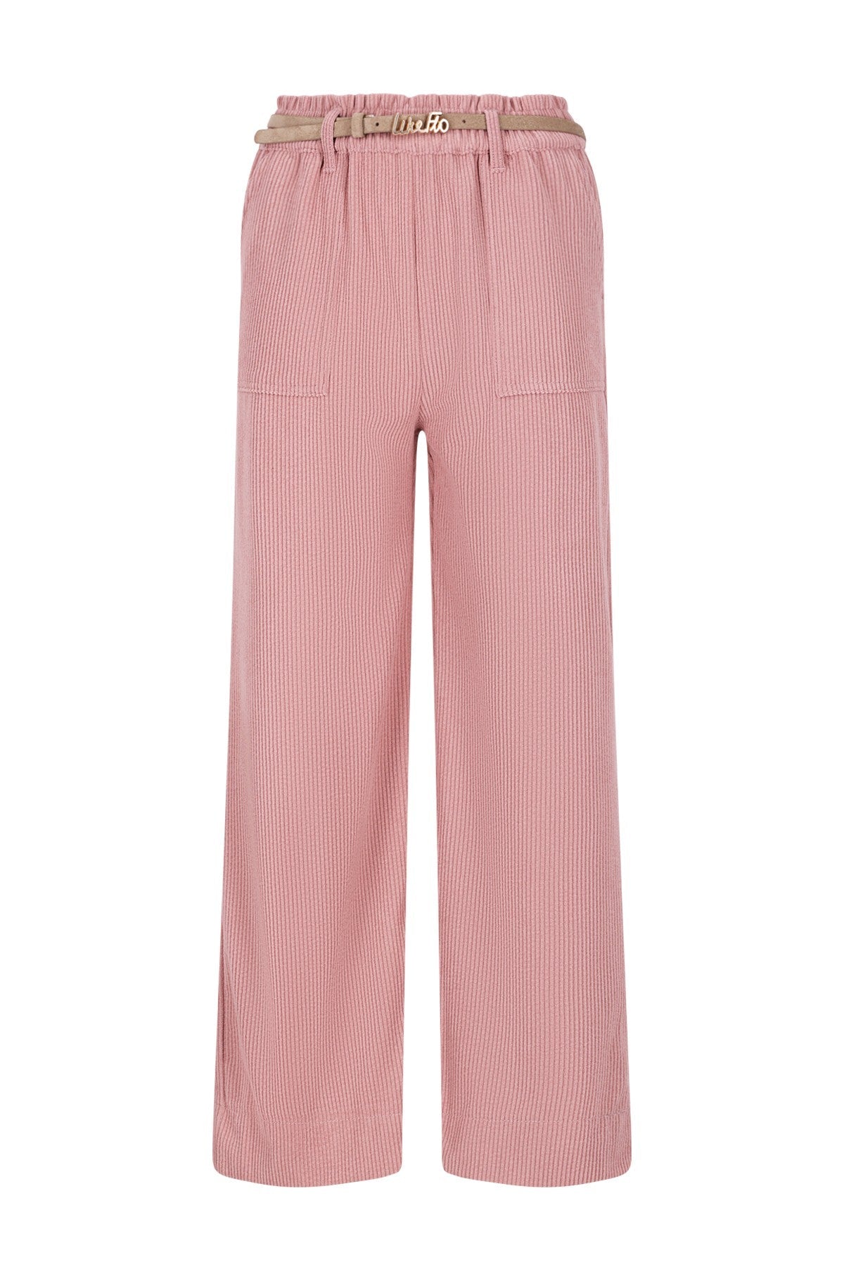 Finn Flo girls corduroy wide leg pants with beltloops old pink