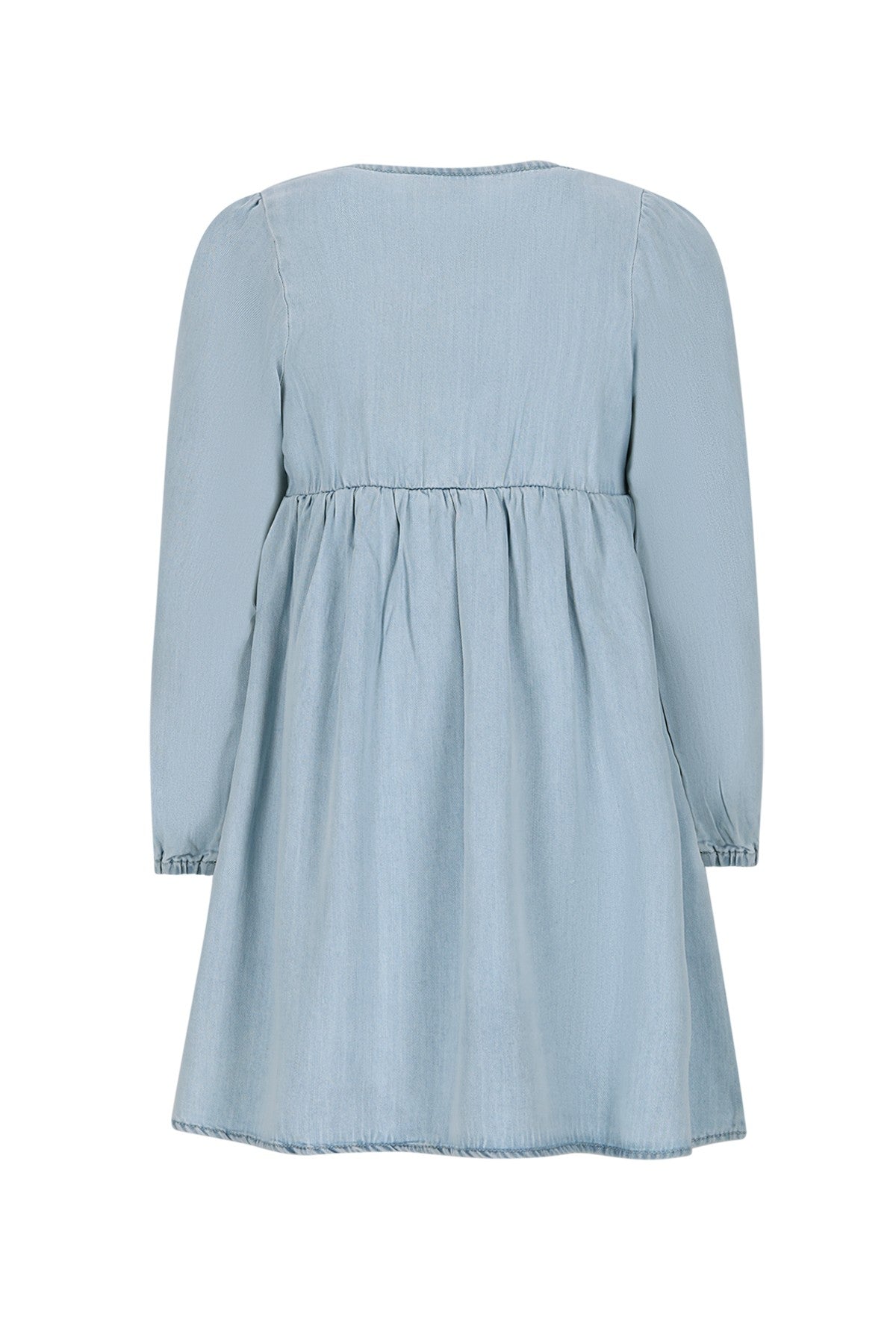 Mischa Flo girls chambray dress with embroidery at sleeve