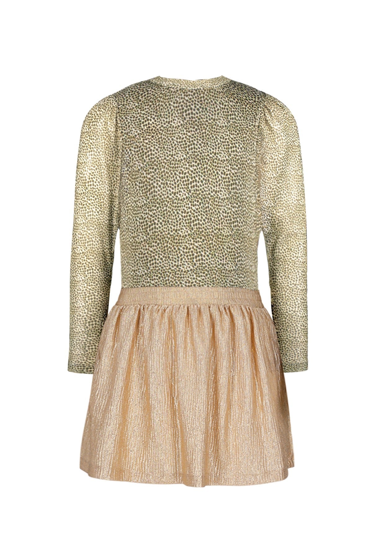 Mira Flo girls mesh top with metallic skirt green