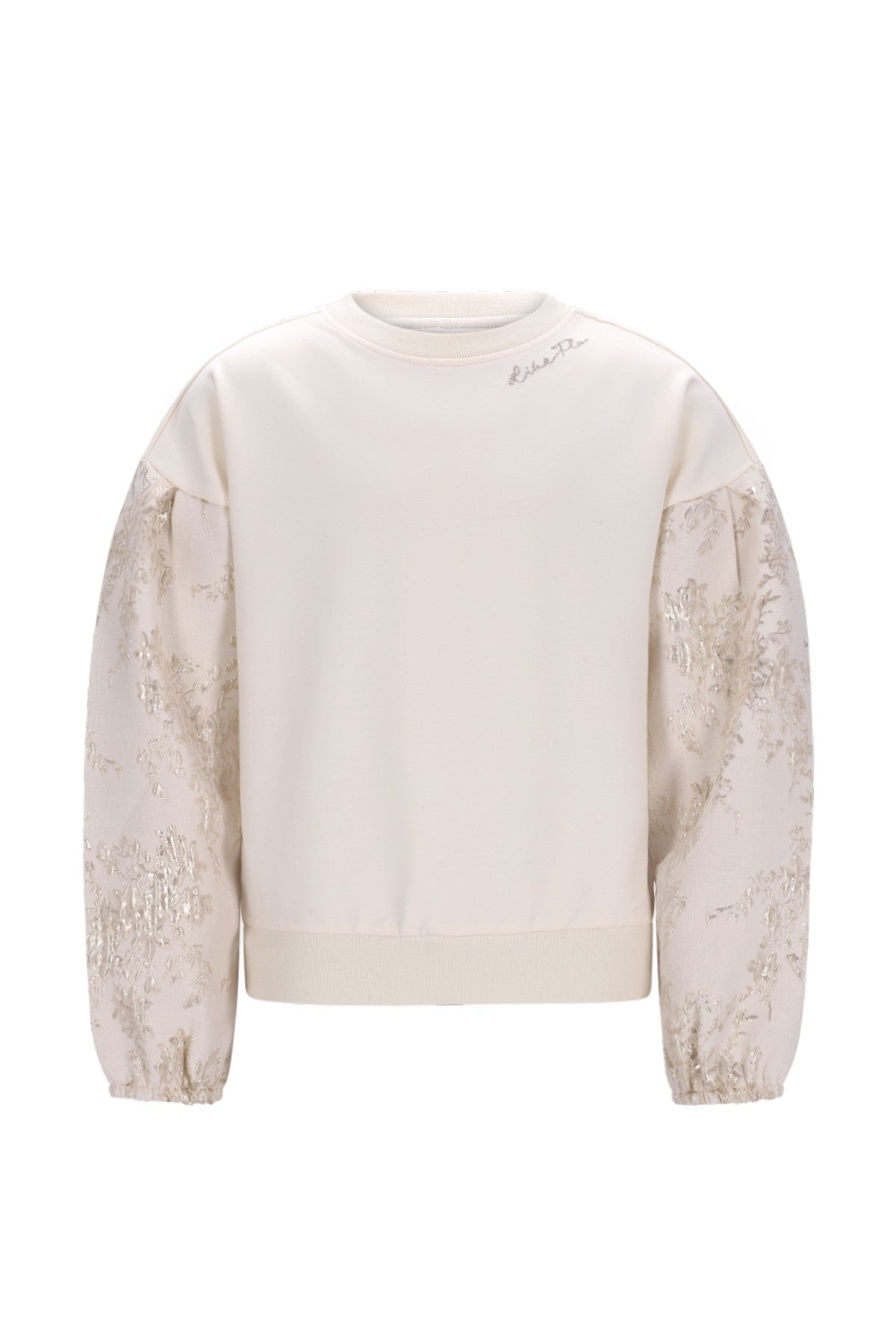 Dolly Flo girls sweater with jacquard sleeves