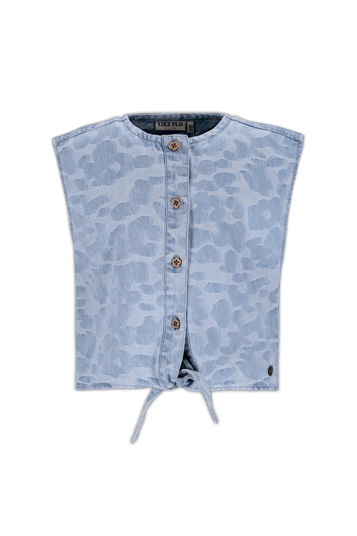 Clara Flo girls chambrey knotted top with CF closure