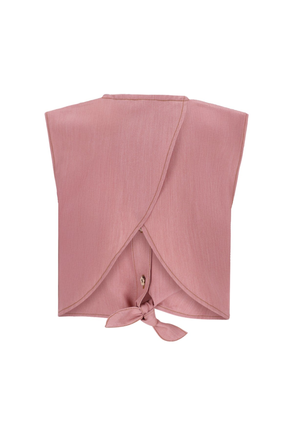 Clara Flo girls chambray knotted top with CF closure