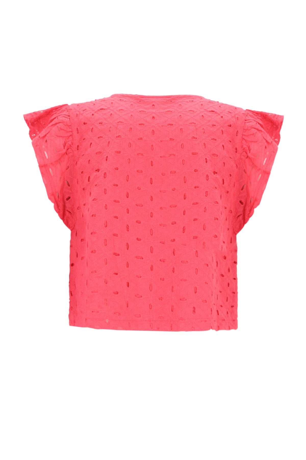 Charlotte Flo girls broderie anglaise blouse with faux bow closure