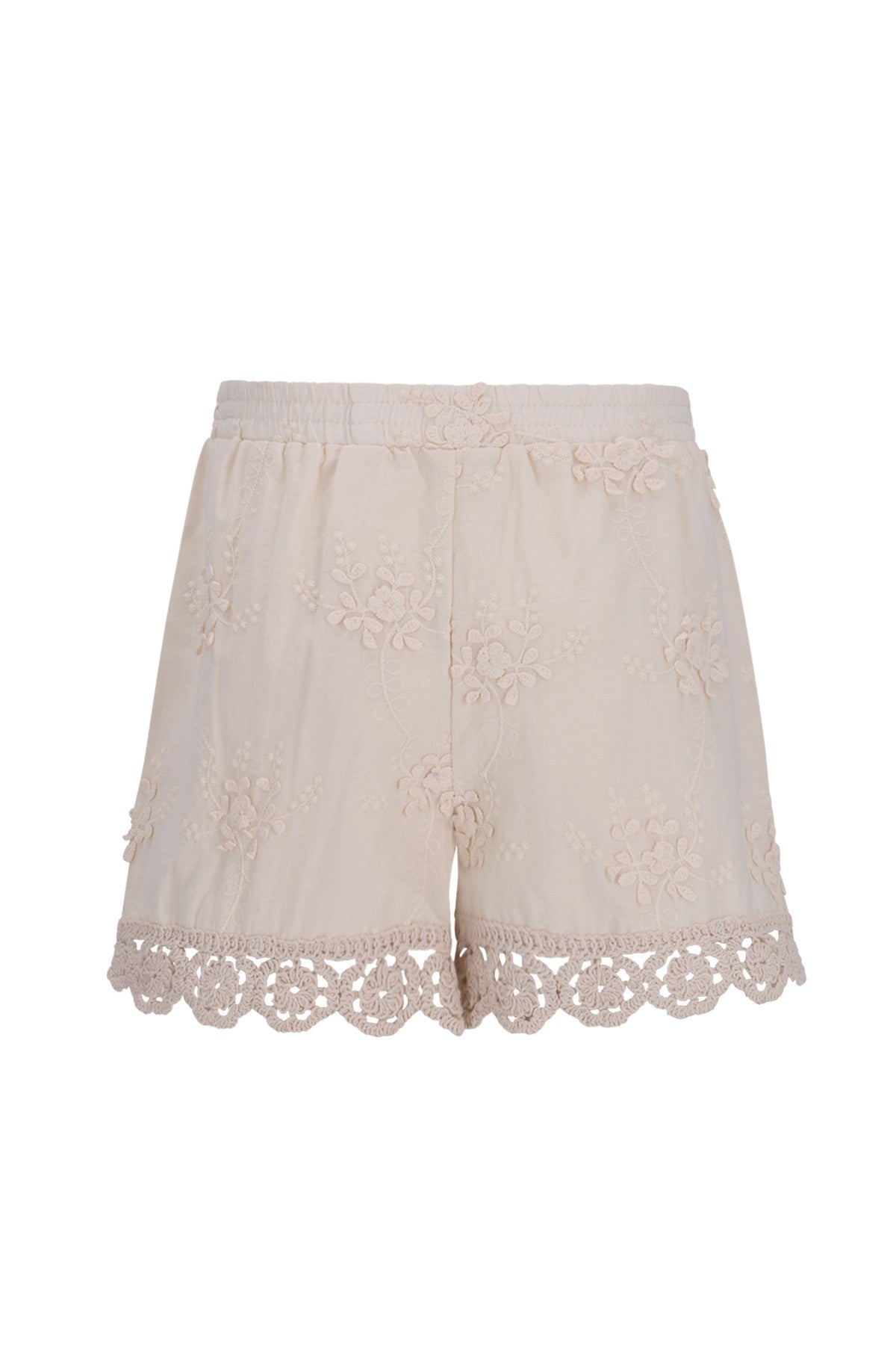 Fanny Flo girls' 3D leaf embroidery shorts