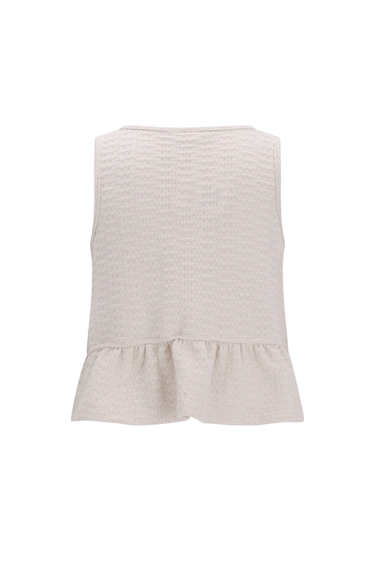 Eleah Flo girls' knitted peplum top with button closure