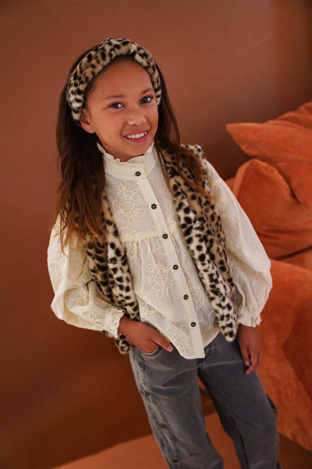 Didi faux fur gilet with closure