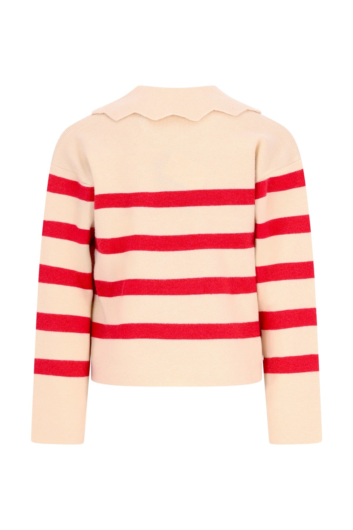 Dena stripe knit with scallop collar