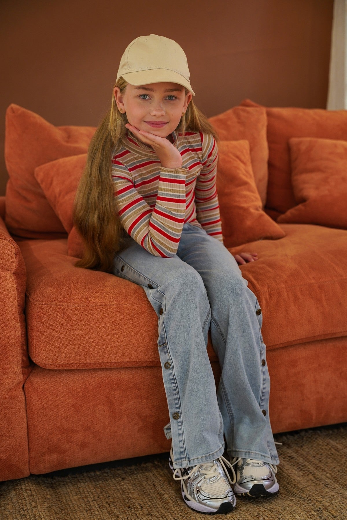 Eef striped rib top